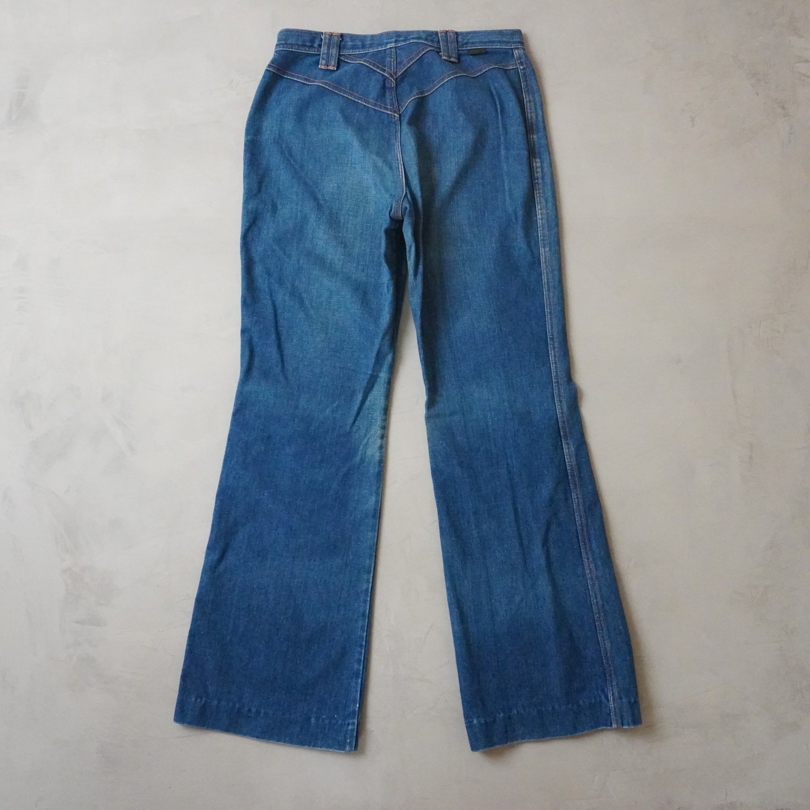 Vintage Maverick High Rise Flare Jeans Blue Western Yoke Made in USA 13/14 30×31