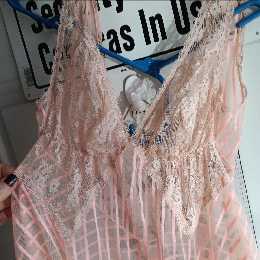Glydons Peach Negligee Nightgown Nightie Hollywood USA