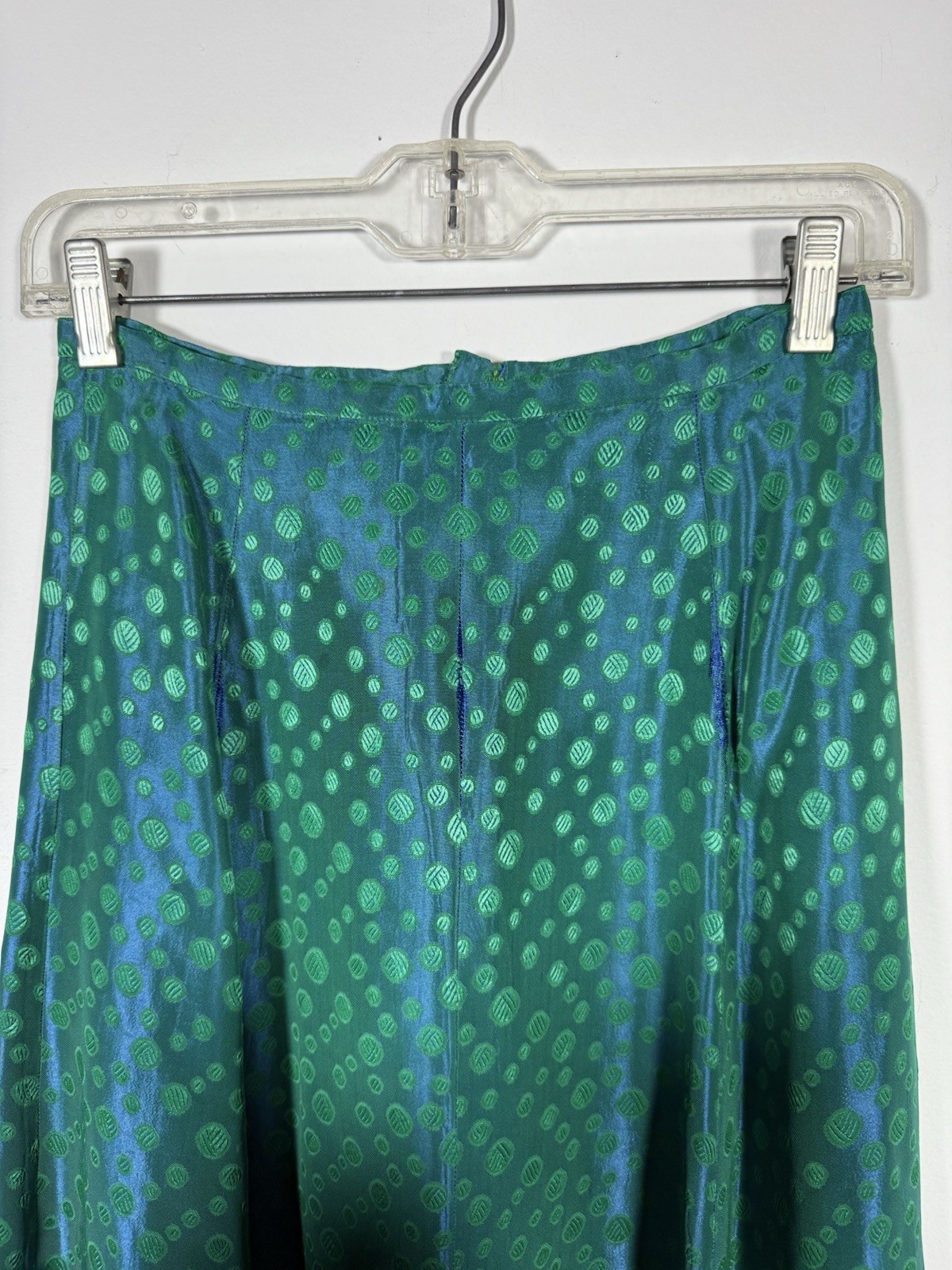 50s vintage skirt true vtg flowing all over print psychadellic pattern green