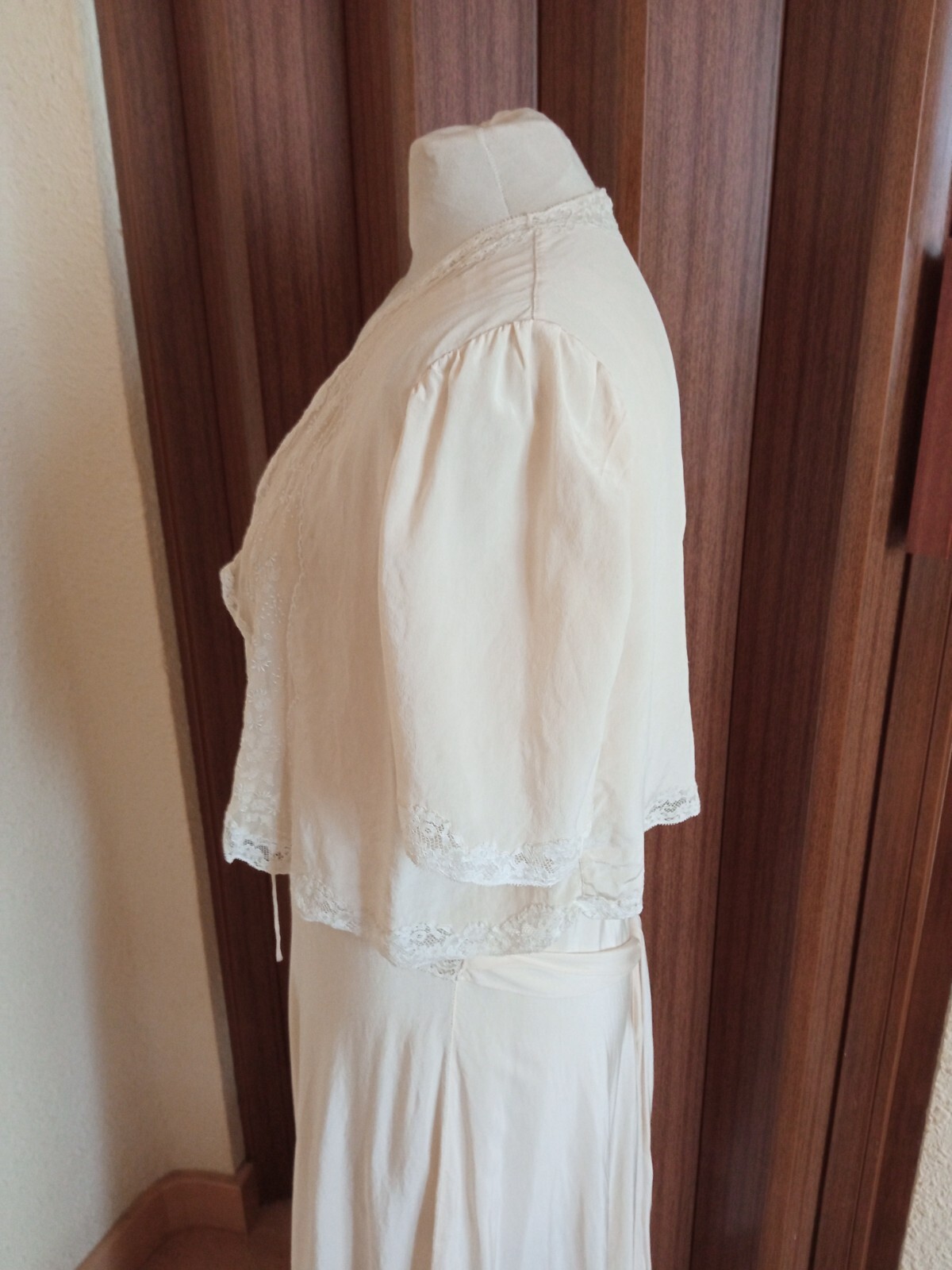 Vintage 1940s Bridal Silk Nightgown/Peignor Set – Honeymoon -S