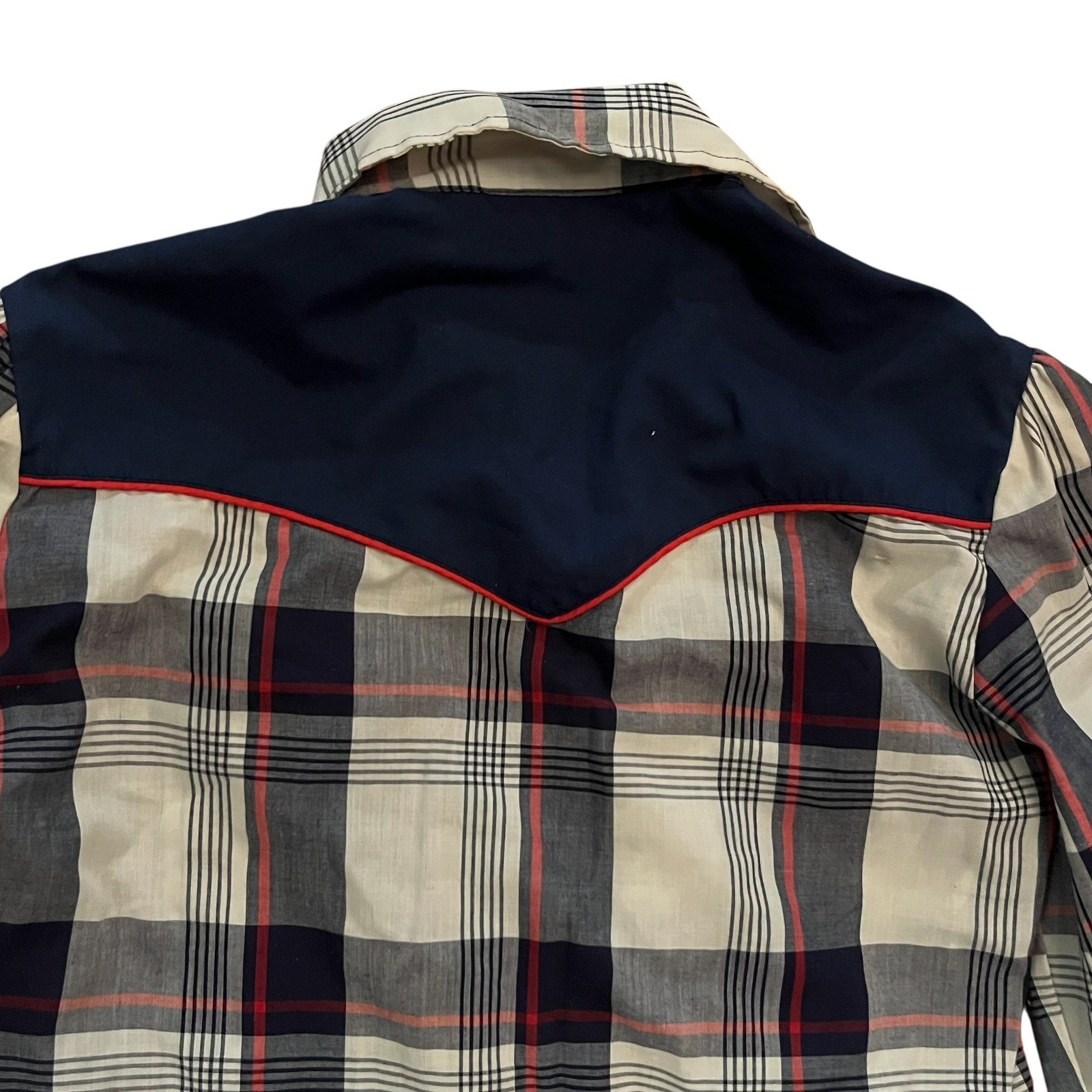 Kenny Rogers Western Collection Karman Plaid Lace Trim Pearl Snap Shirt Vintage