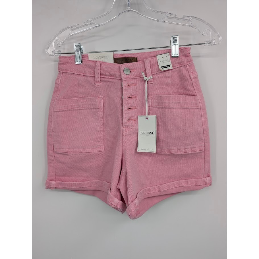 Judy Blue Light Pink High Waisted Jean shorts button fly Women’s NWT sz 25