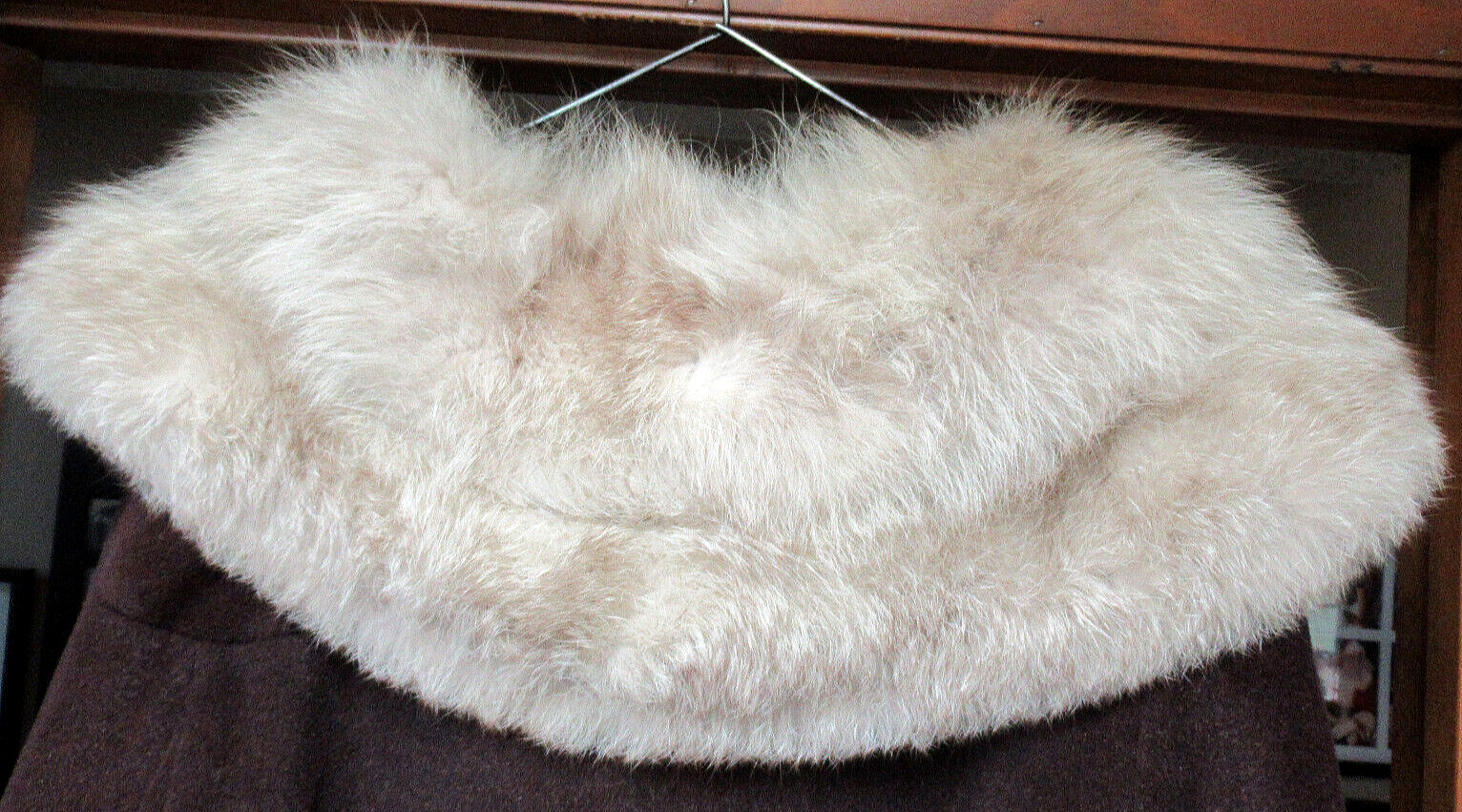 Vtg Union Made Forstman Wonderful Worumbo Woolen Coat w/ Fur Collar 3/4 Sleeves
