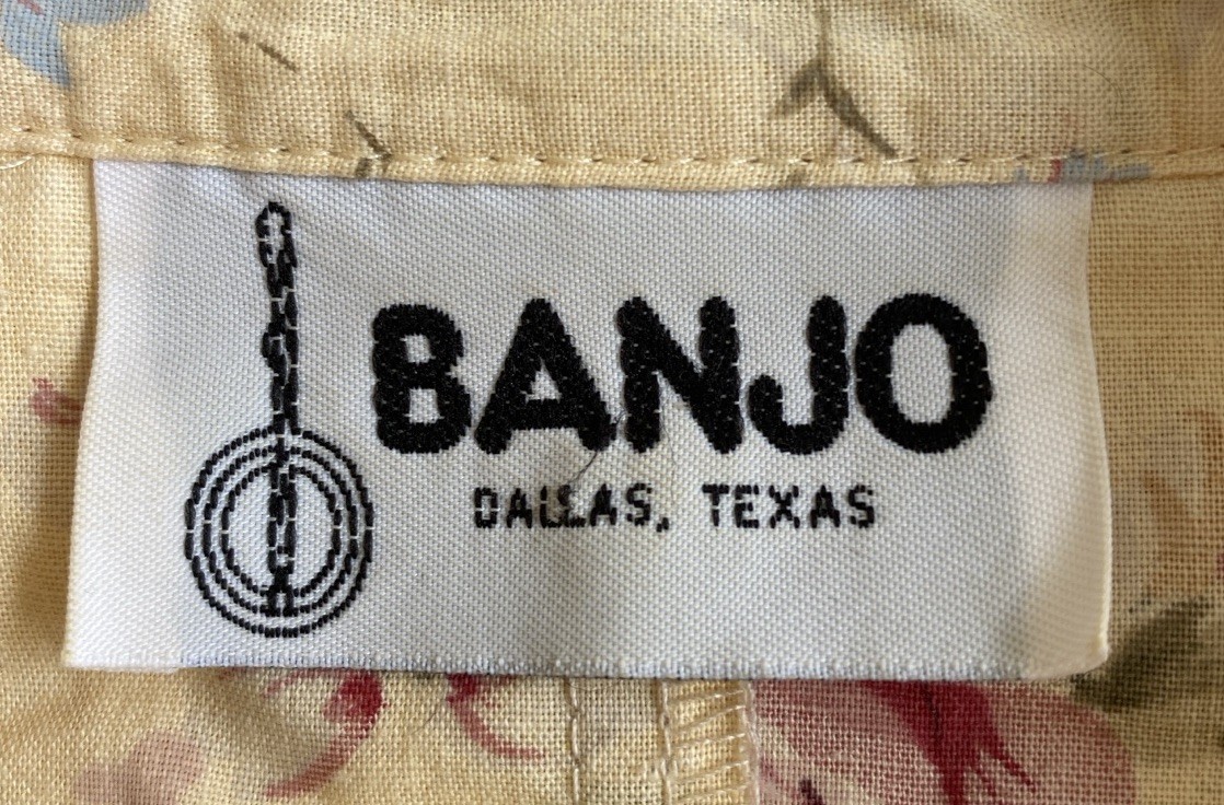 Vintage Banjo S Westernwear Button Up Floral Top Shirt Texas Roses Floral
