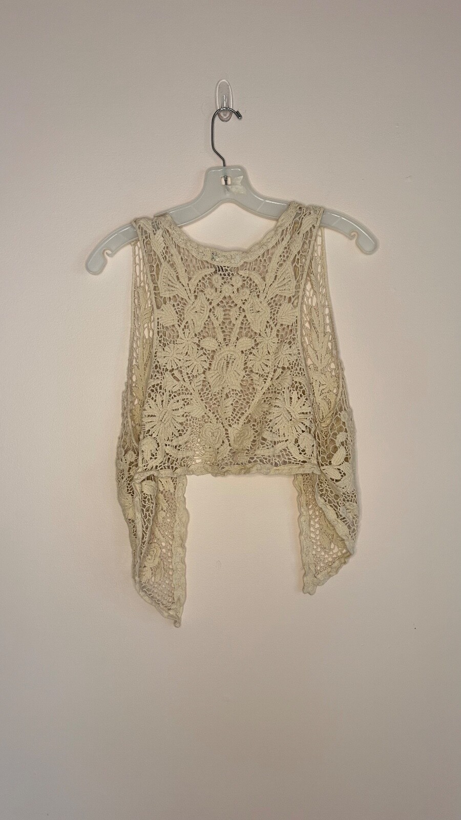 Womens crotchet vest sz S hippie boho romantic cottagecore fairy dizzy lizzy