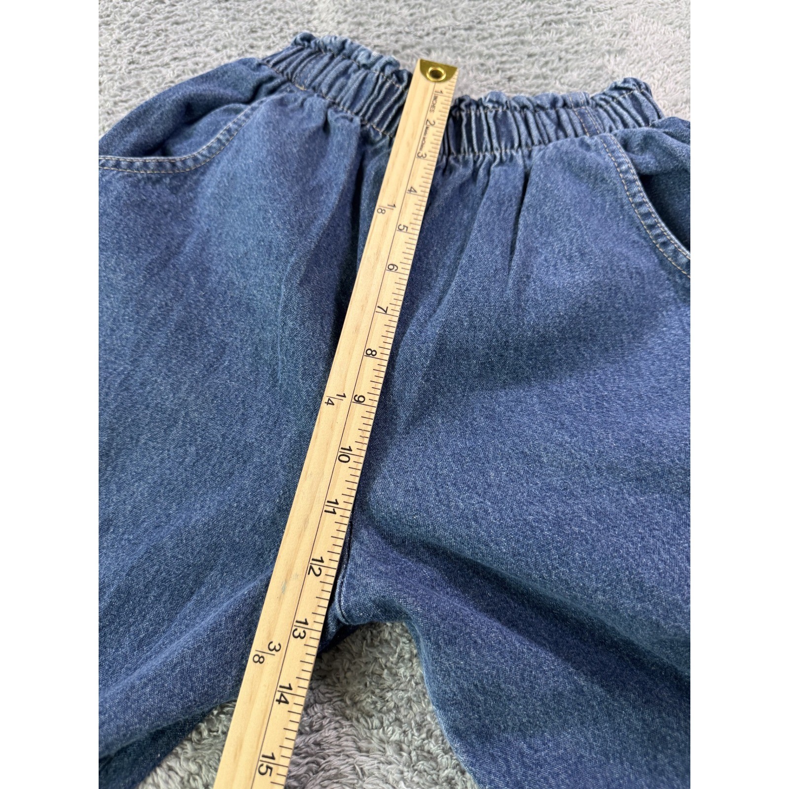 Vintage RN 58287 High Waisted Mom Jeans 12 Petite Blue Elastic Waist Cotton