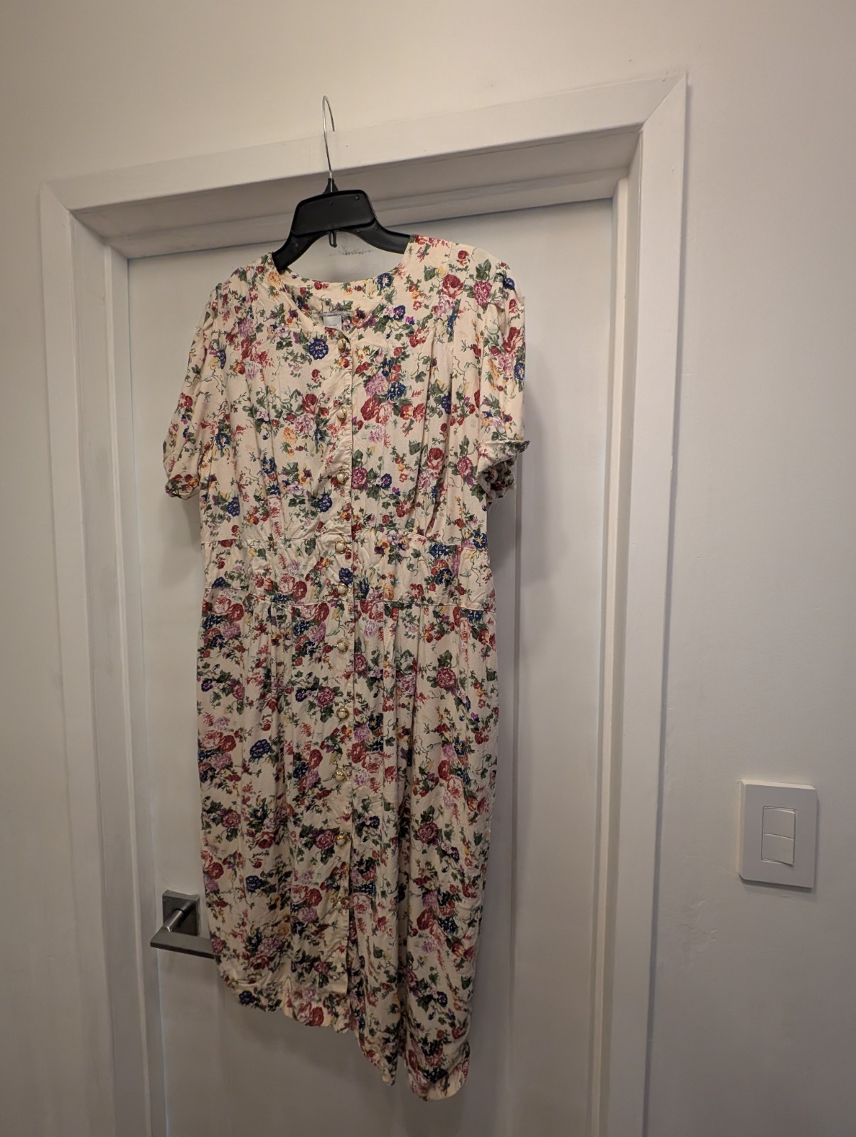 Vintage Floral Dress Buttons 1980’s 1940’s Size 12 Wartime Lindyhop Medium Large