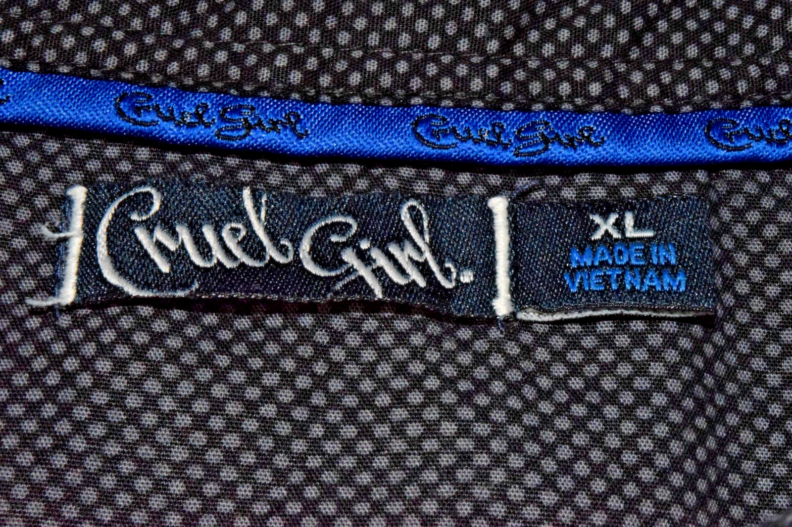 Vintage Western Shirt Cruel Girl Size XL 90s Black Electric Blue Stitch Snaps