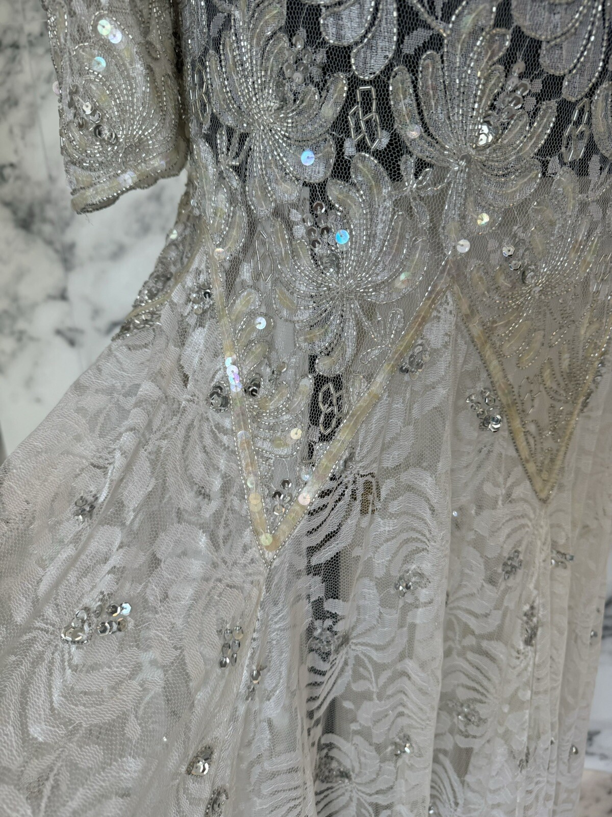 Scala Beaded And Sequined Couture Collection Vintage Dress