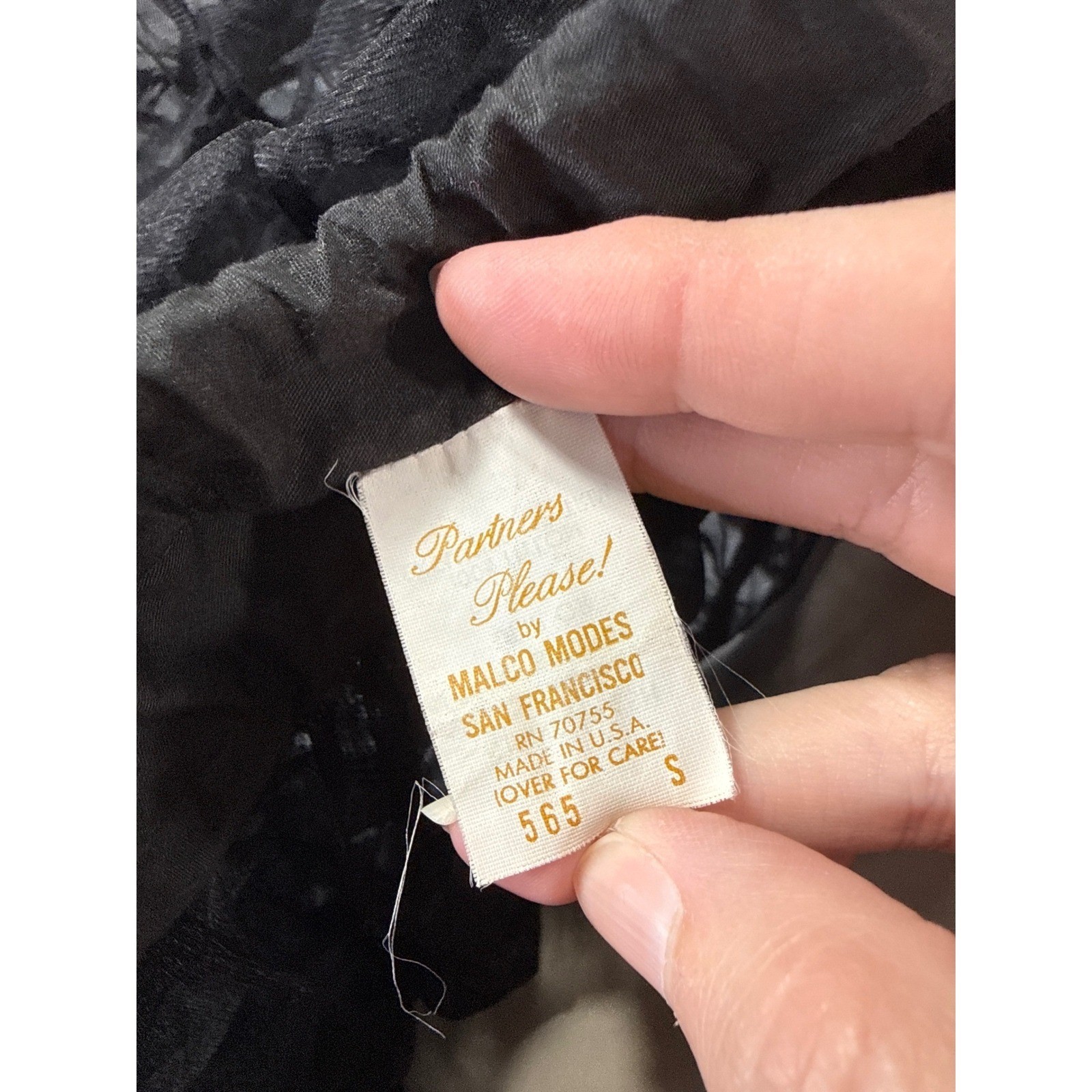 Malco Modes Partners Please Black Tiered Petticoat Crinoline Skirt Vintage Small