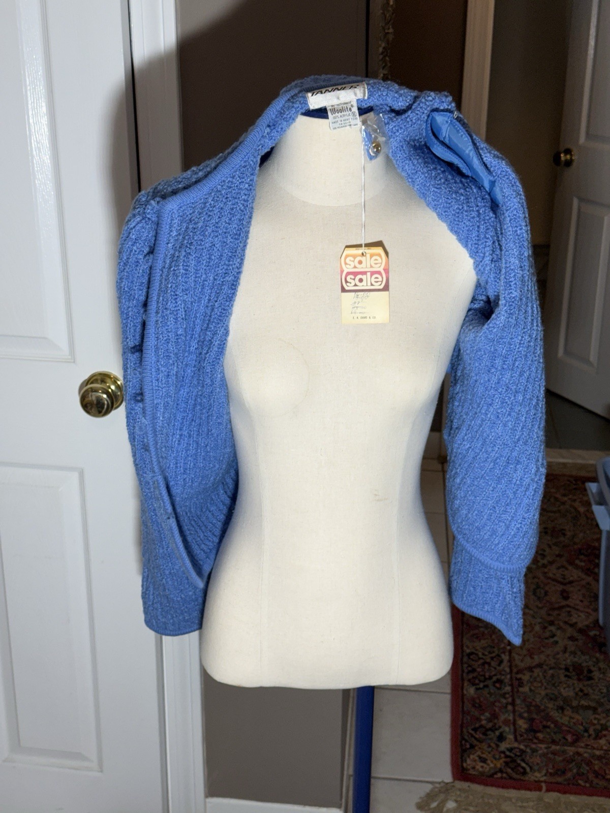 Tanner XL Acrylic Light Blue Sweater (vintage New Old Stock, 90s)