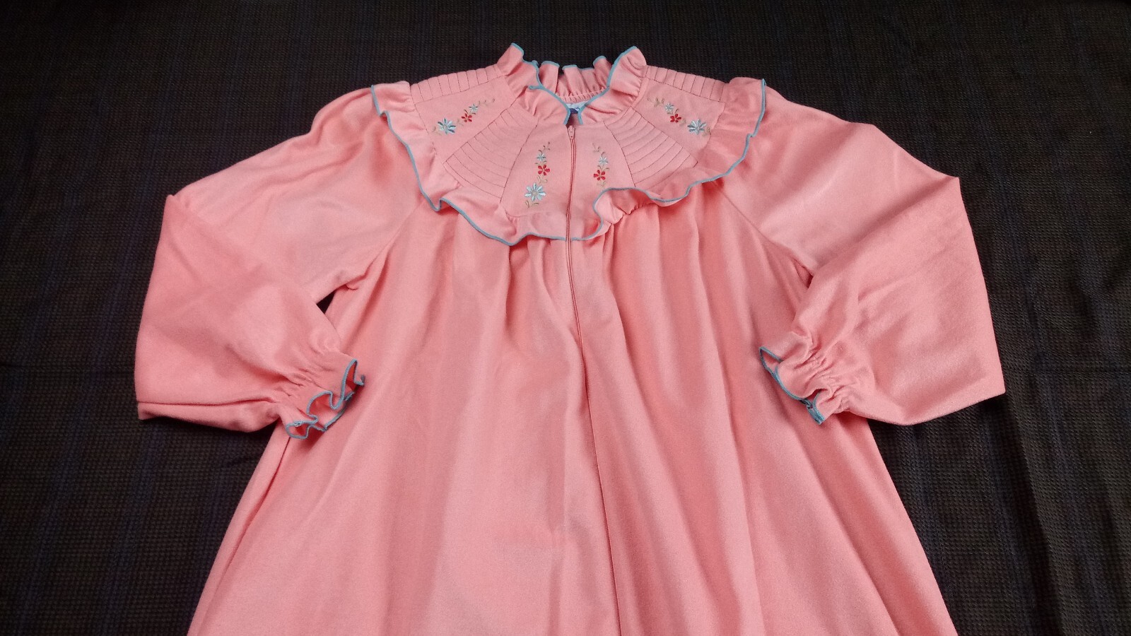 Vintage Lara Dee By Charm Women’s L Peach Pink Warm Zip Lounge Robe Housecoat