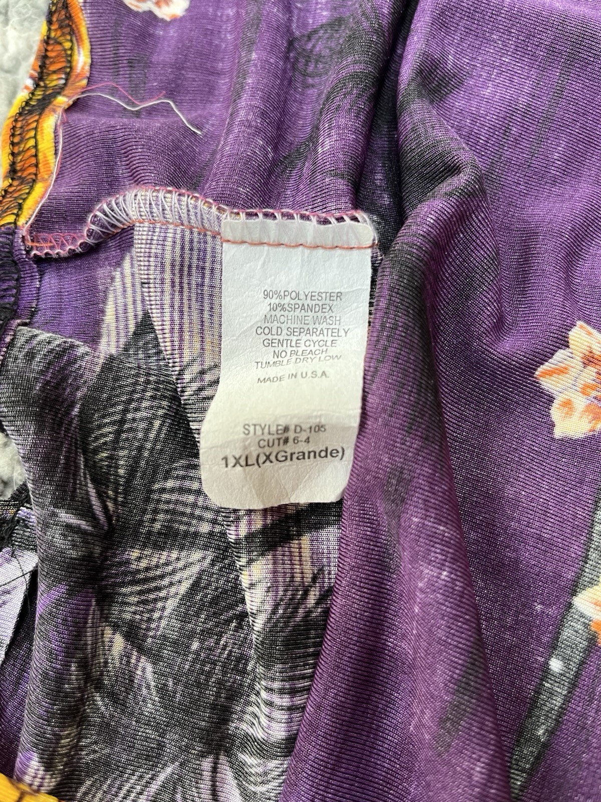 Vintage 90s Body Con Purple Beach Dress With Orange Accents Size L