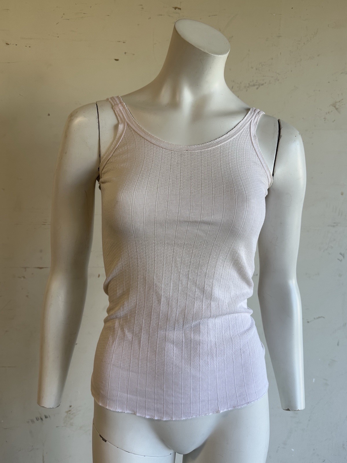 1950s Charmode All Cotton Ribbed Tank Camisole Undershirt Vintage 50s 60s