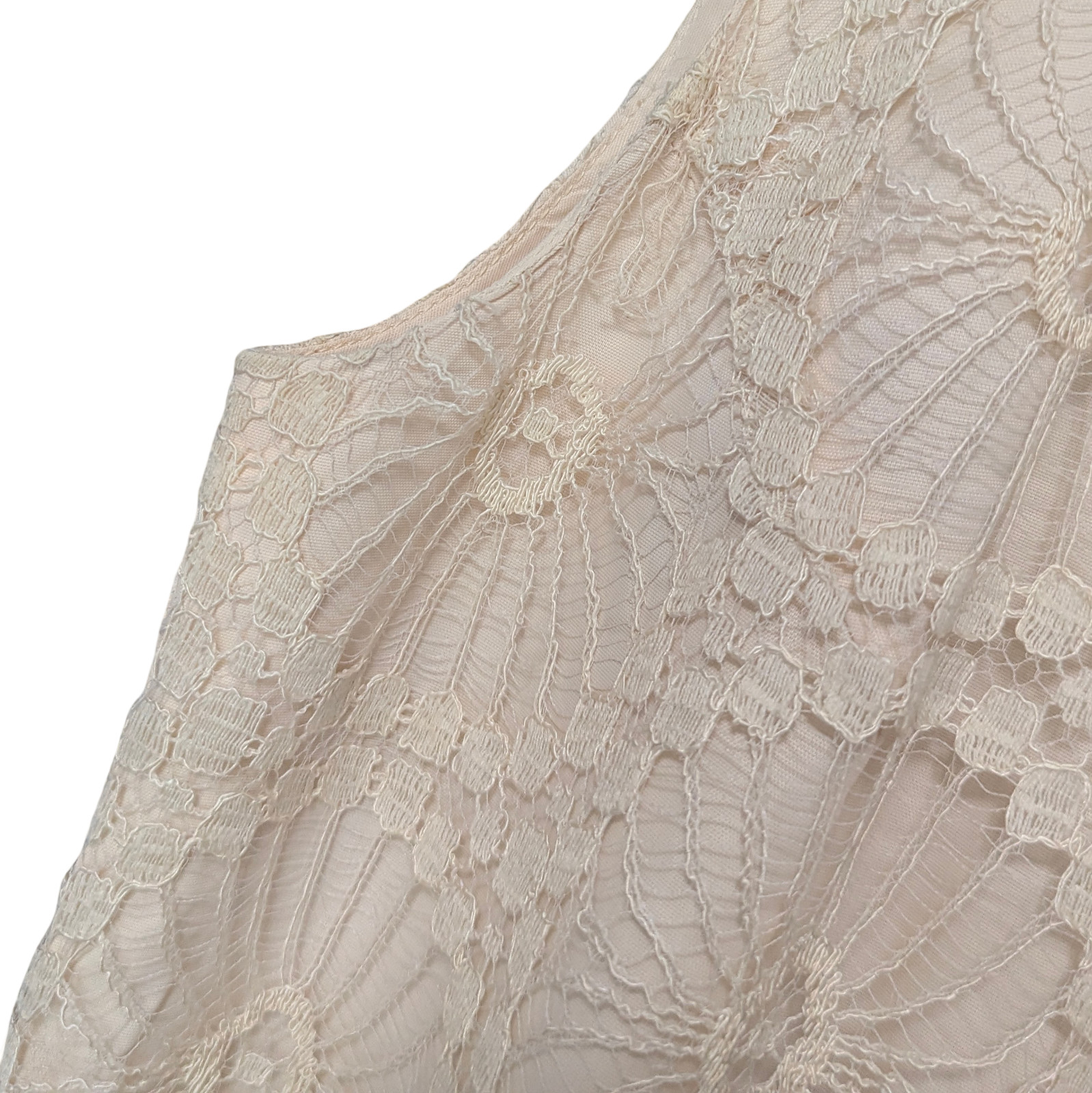 Vintage 1960s Saba California Women’s Small Ivory Lace Sheath Dress Wedding