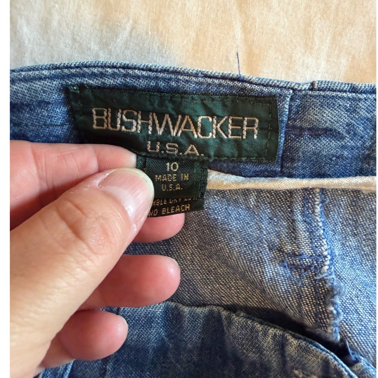 Vintage Bushwacker USA Denim Maxi Skirt Blue 100% Cotton Pleated High Rise 10