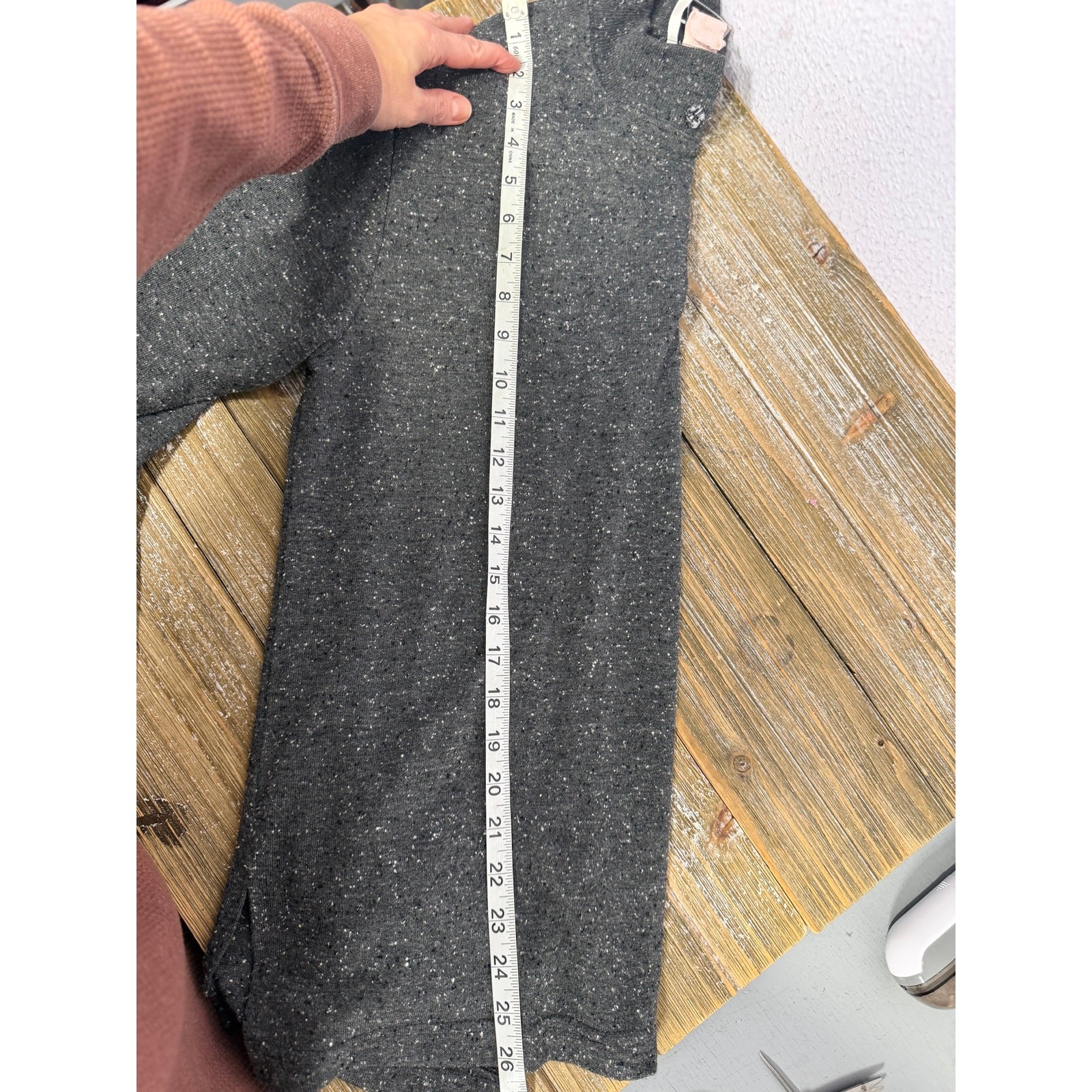 Vintage Teddi Mock Neck Top Womens Gray Speckled Minimalist M/L Grunge Soft Girl
