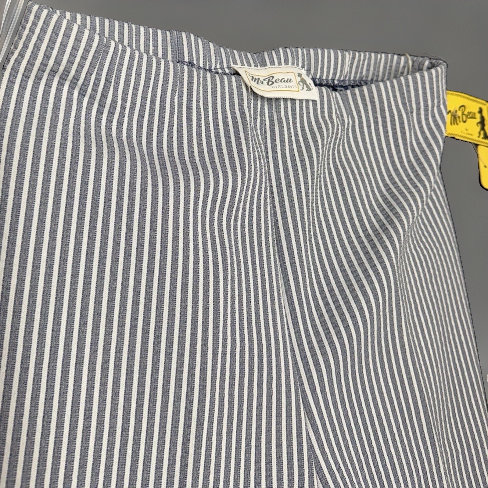 Vtg 70s Mr Beau 4 Pc Suit Set Is Jacket Pants Skirt Belt Blue Stripe Sz 10 NOS