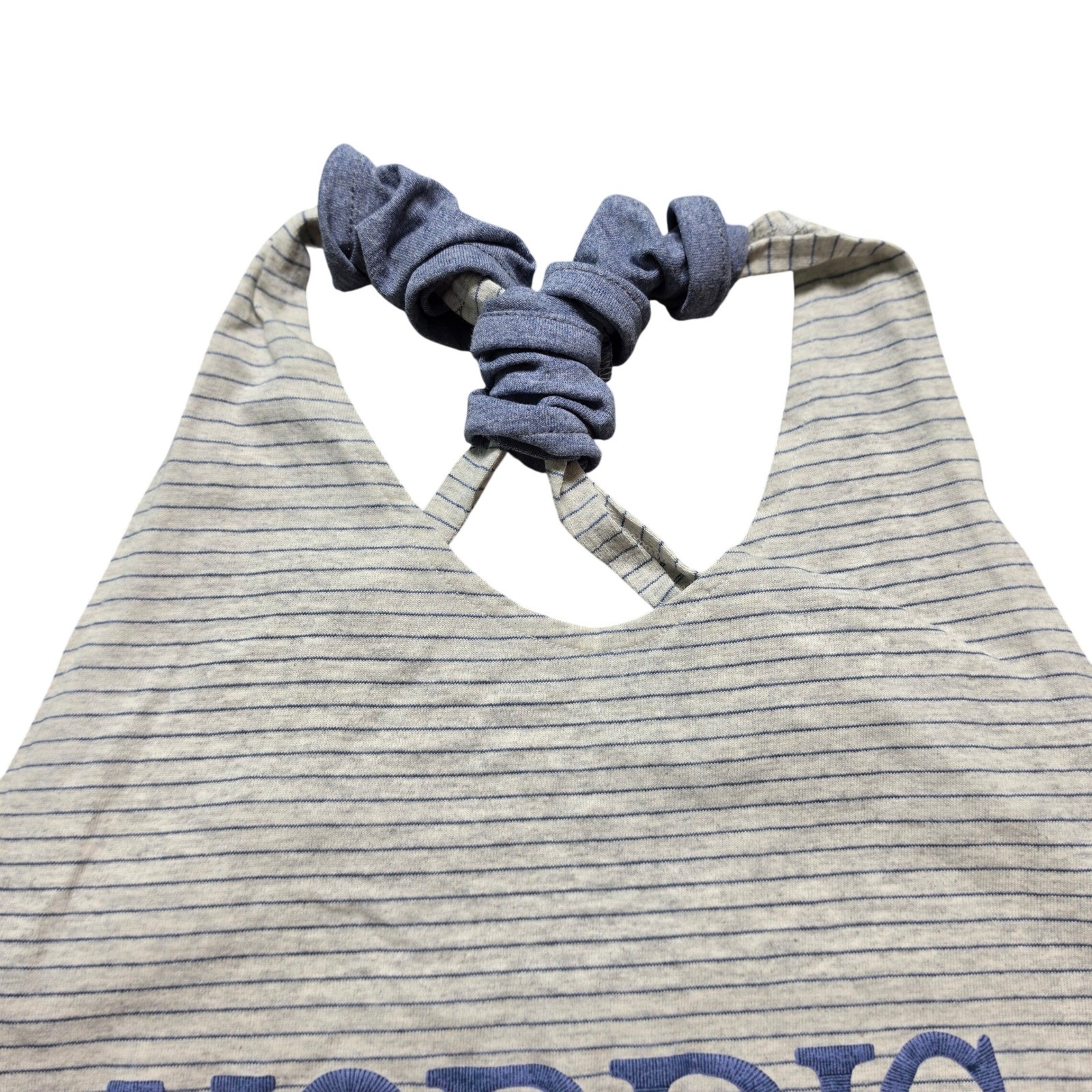 Halter Tank Top Sun Triangle L-XL Womens Grey Used Nordic Empress Cruise Striped