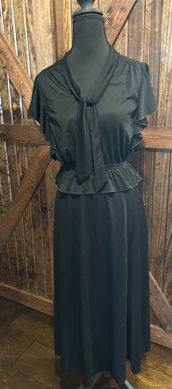 Vintage 1970’s Black Skirt & Blouse By jody T Of California Size 5/7 Junior Nice