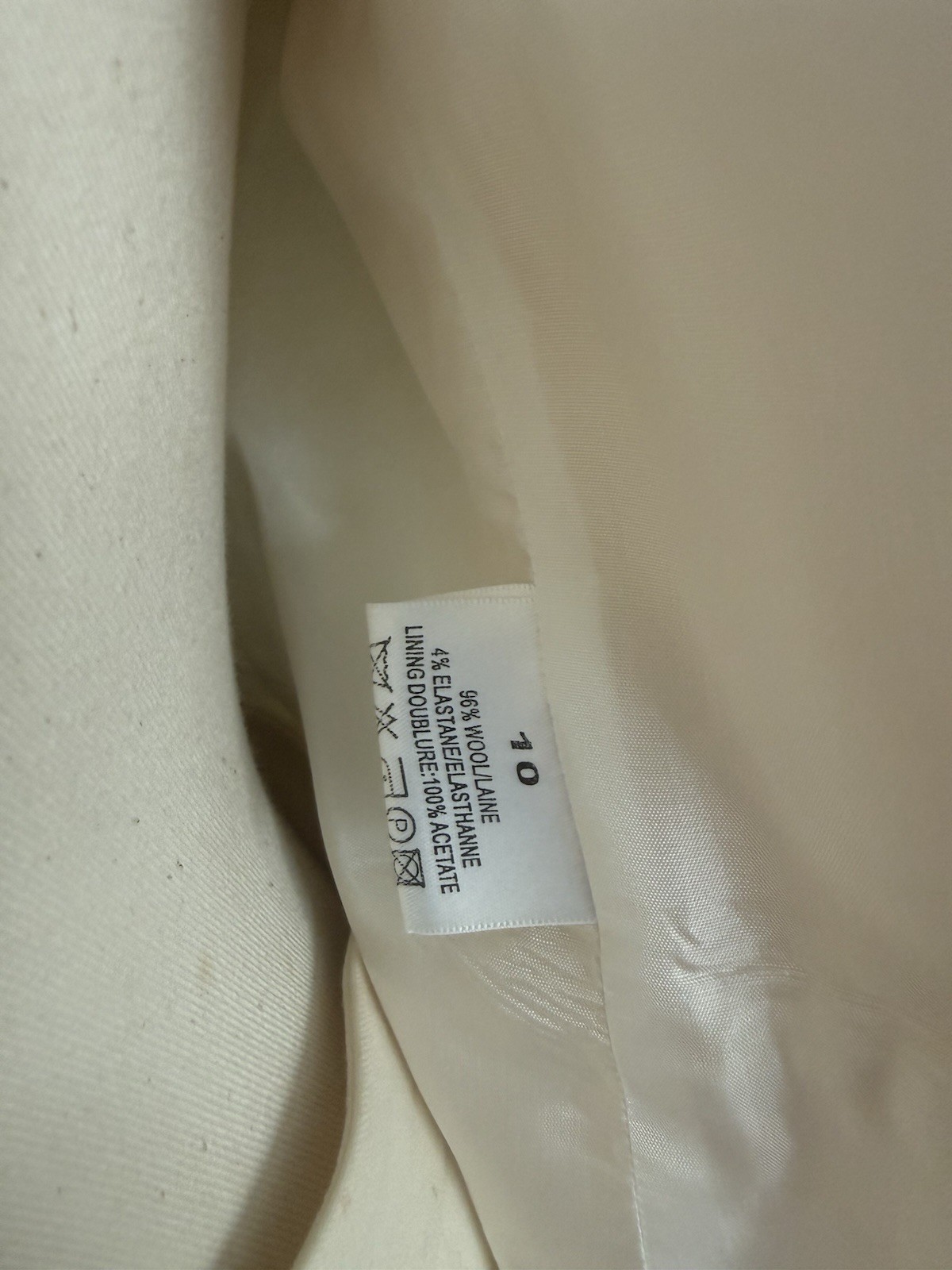 Nicole Farhi Vintage 90’s Womens Cream Wool Pant Suit UK Size 10 US Size 6
