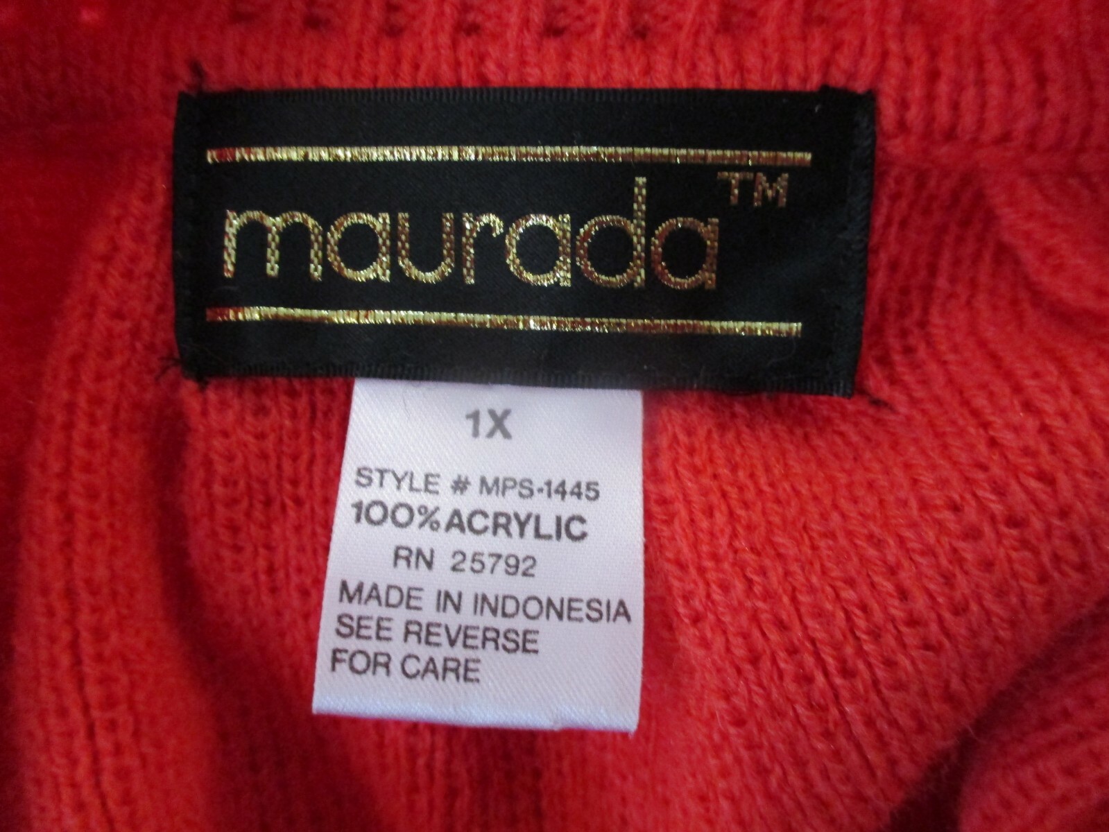 VTG 90’s Maurada Sweater Plus Size 1X Beaded Acrylic Tunic Paded Shoulders