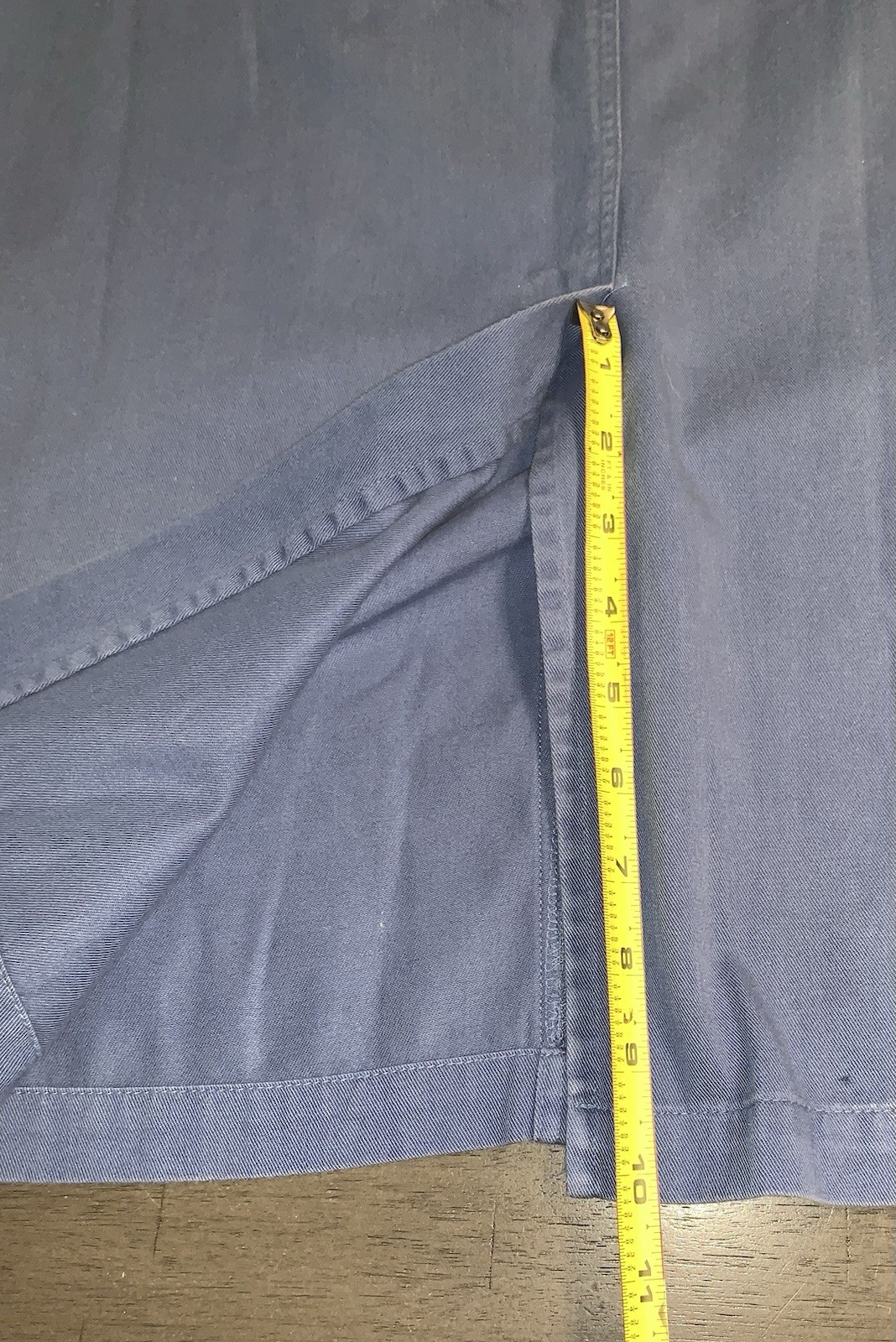 A1 80s SMALL CAPACITY MAXI COTTON BLUE SKIRT FRONT BUTTON STRETCH COTTAGE CORE