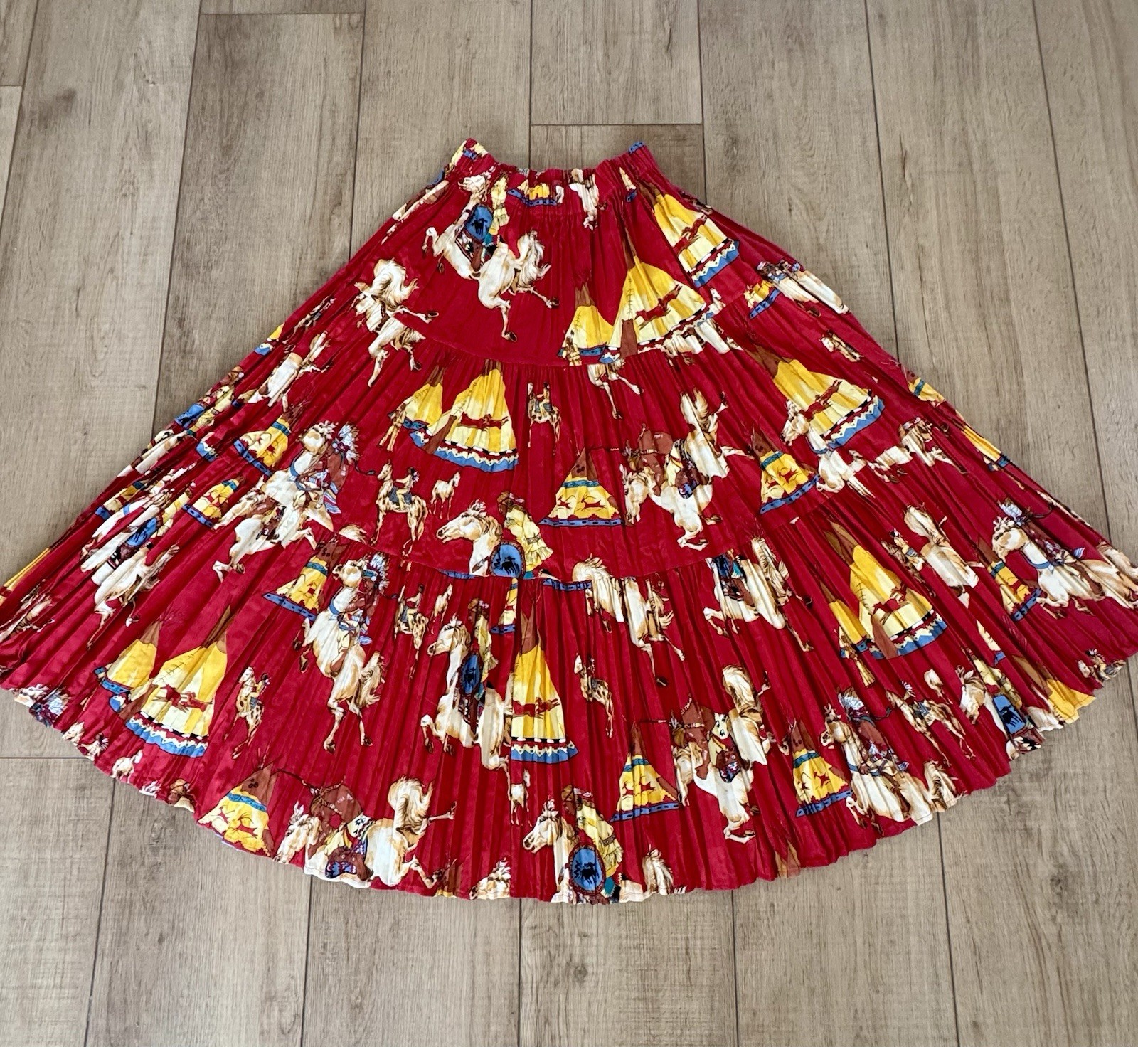 Vintage 1980s Sedona Stitchery Prairie Skirt Western Native American Inspired