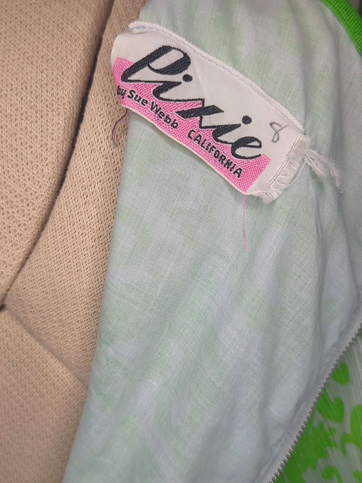 Pixie Of California By Sue Webb Vintage ’60s Ma Dress Green Paisley