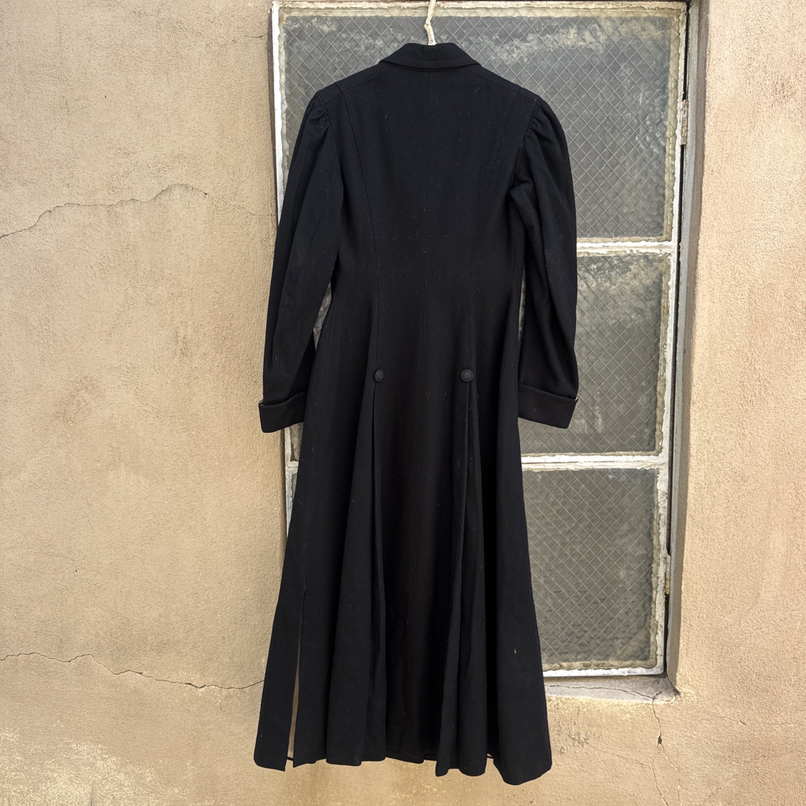 Antique Edwardian Coat Black Wool Riding Dress Jacket Victorian Vintage