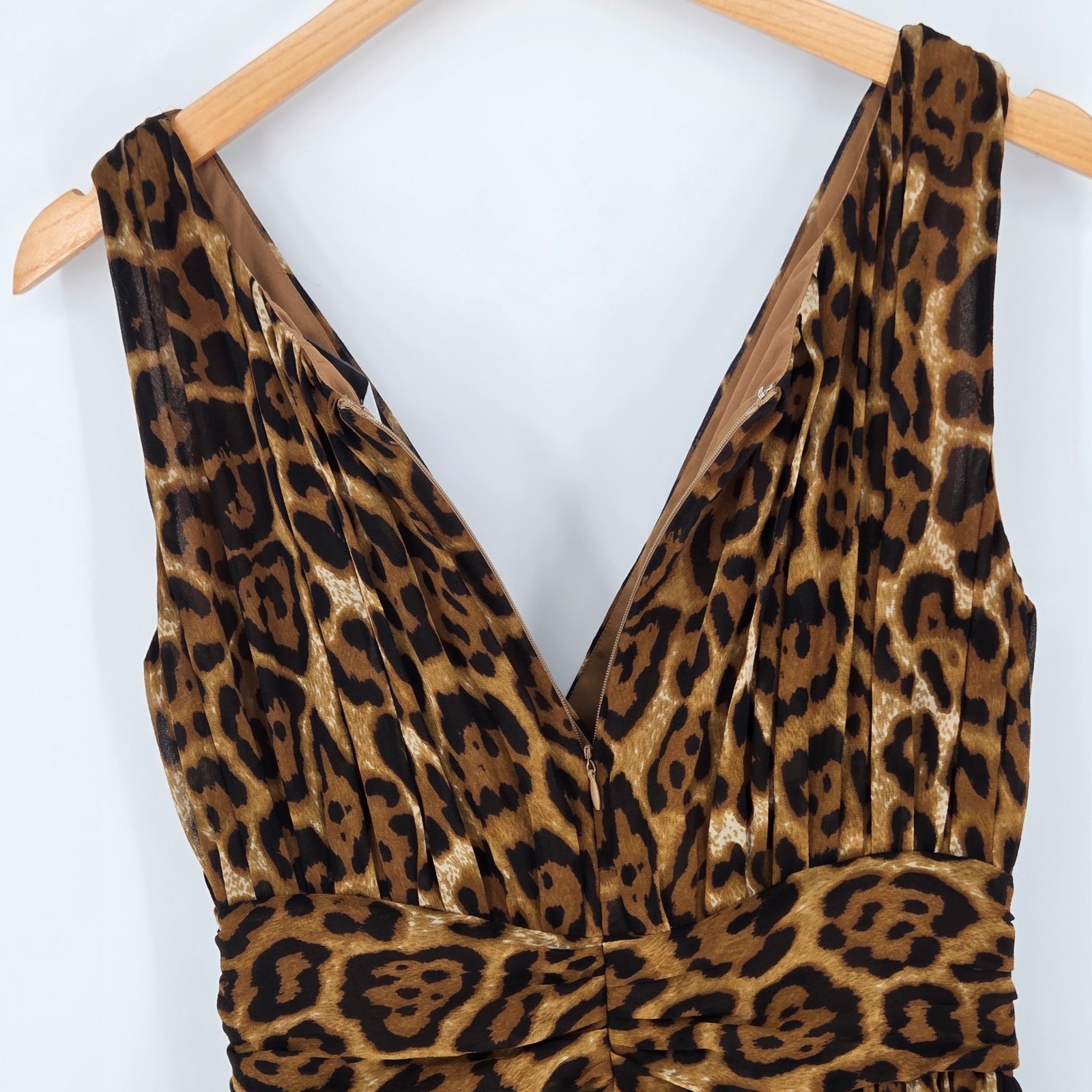 Vintage Spiegel 100%Silk Leopard Print Cocktail Dress Mob-wife Lolita Siren Sz10