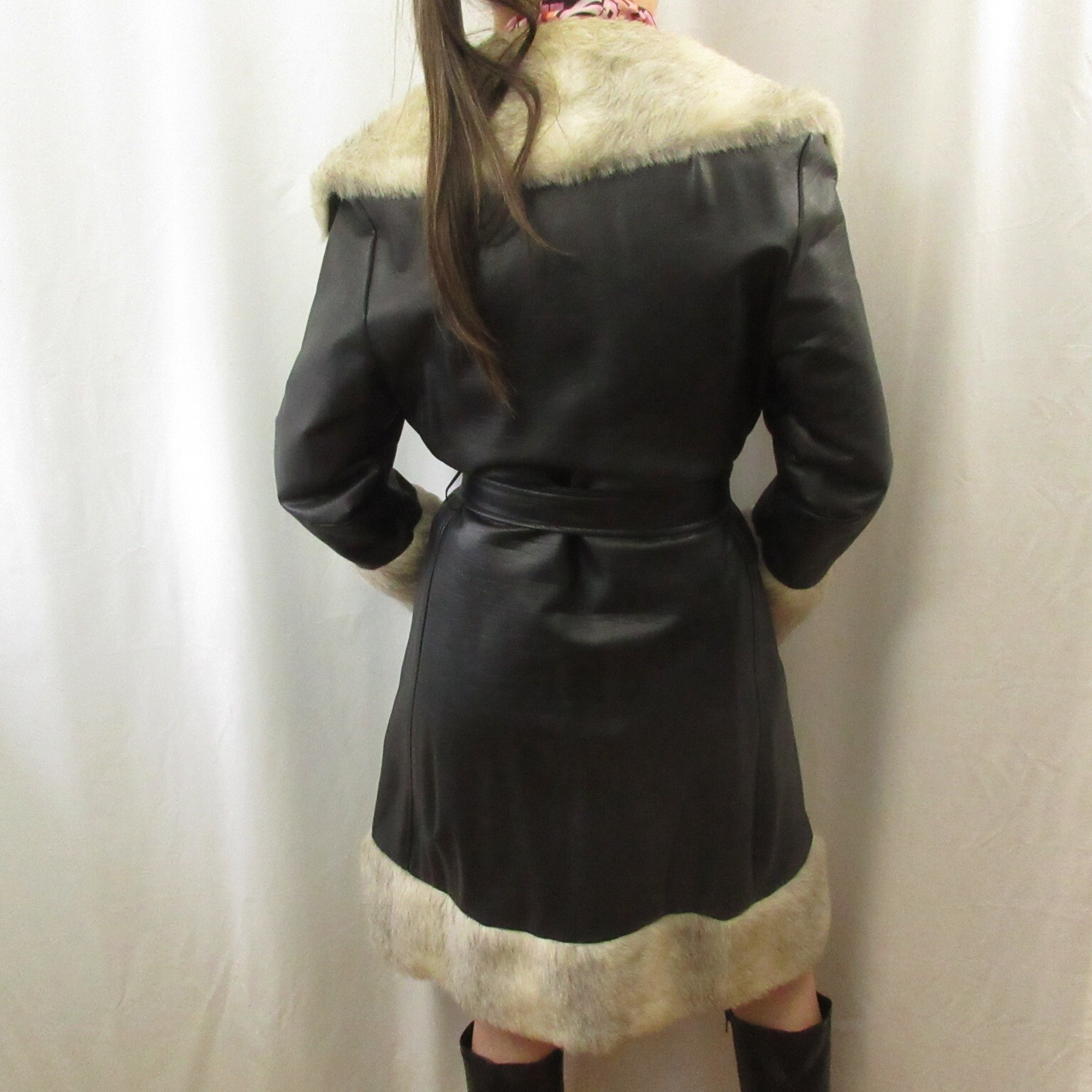 VINTAGE RARE 70s Faux Fur Women’s Coat MOD New Wave PUNK SOVIET NOIR GOTH OOAK