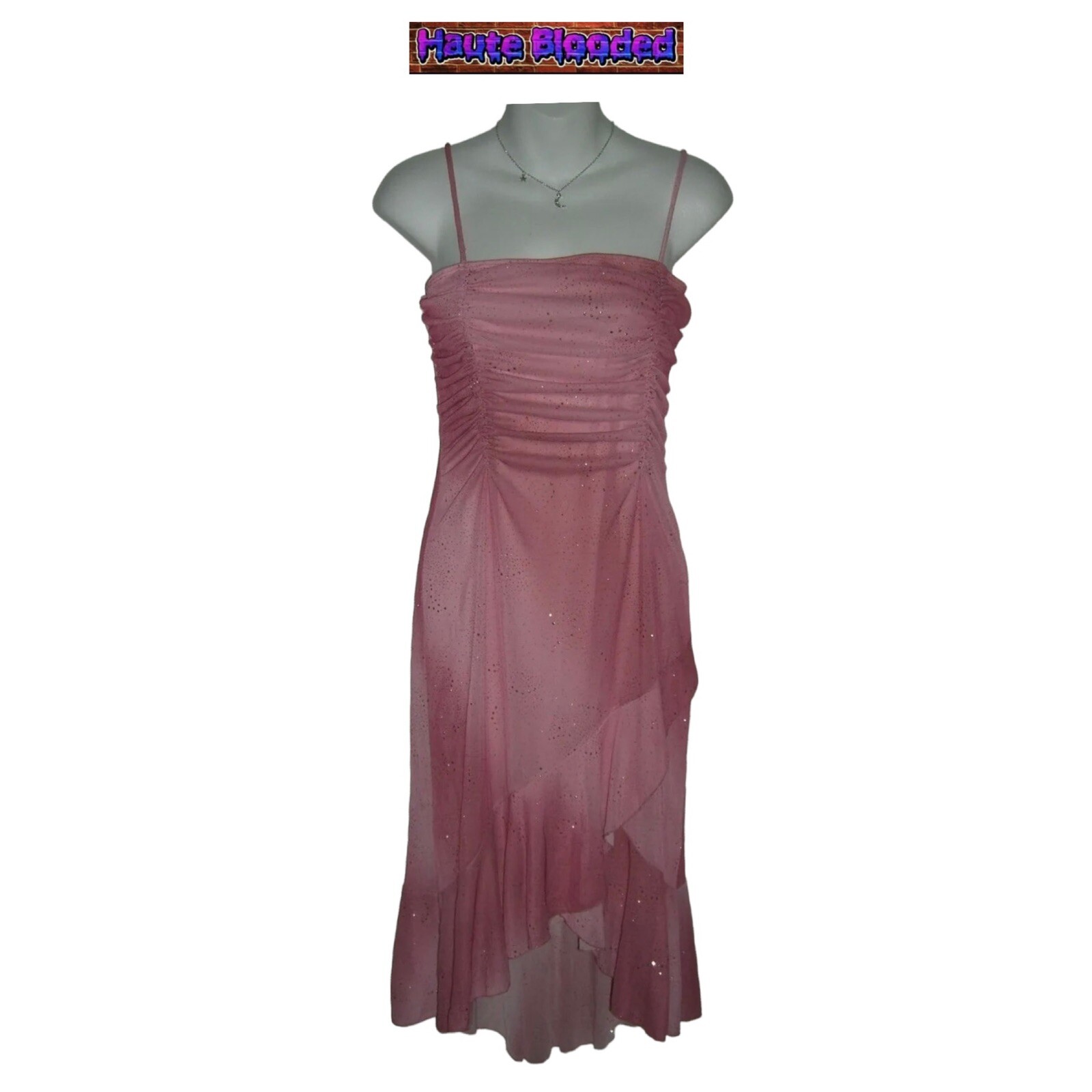 Taboo Dress Vtg 90s Pink Glitter Kawaii Fairy Barbie y2k Coquette Ballet Pixie