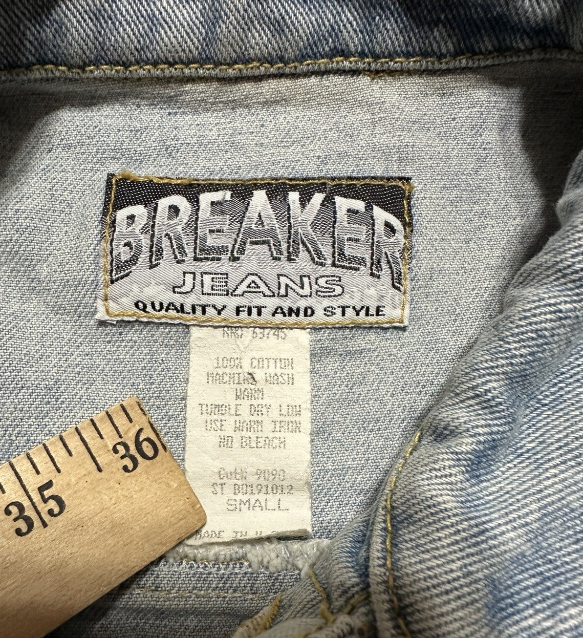 Vintage 90s Breaker Jeans Womens Vest Size S Button Down Denim Biker