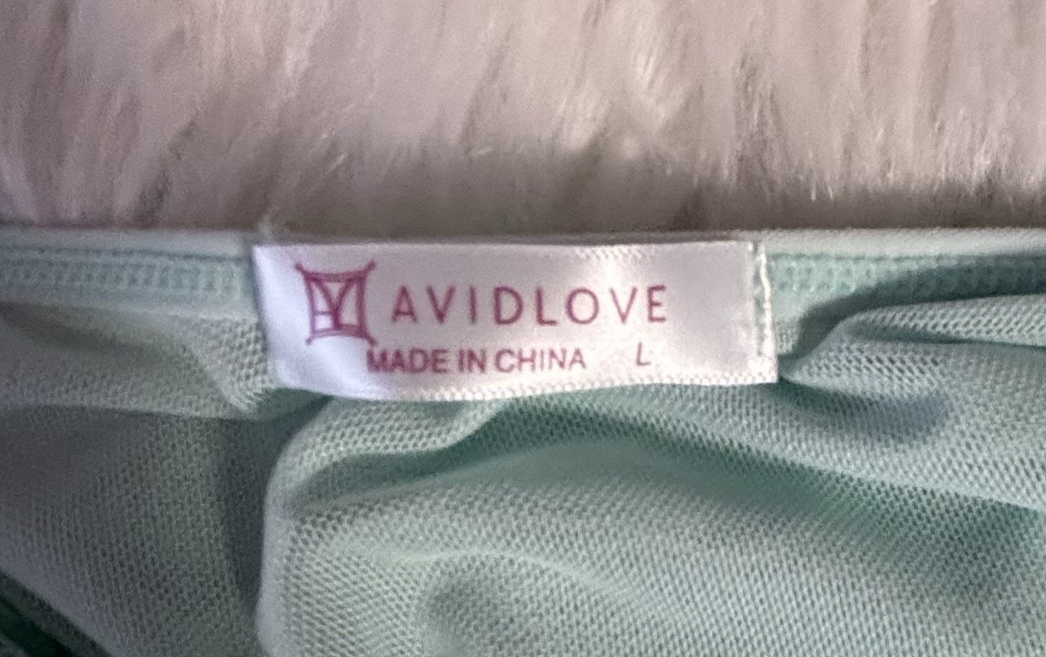 2PC AVIDLOVE Mint Green Shiny Sheer Lace Nightie & String Bikini Panties L NWT