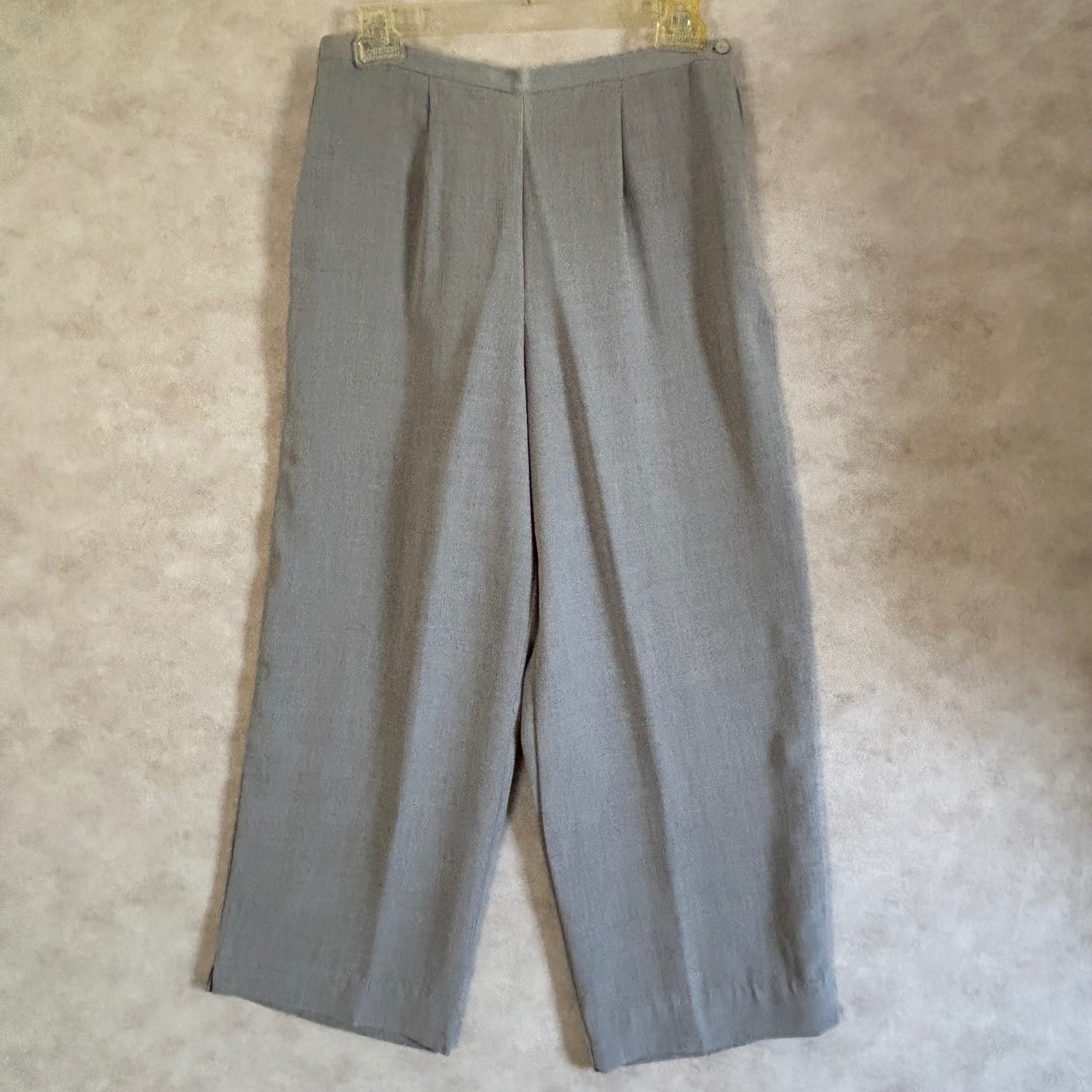 Kathia Lee Collection Vintage 2 Piece Set Blue Grey Shell Top & Wide Leg Pants M