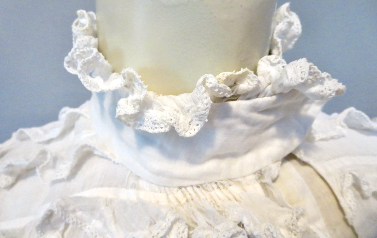 Antique 1890s Gibson GIrl Bodice Lace Trimmed Ruffles Pigeon Breasted 30 Bust