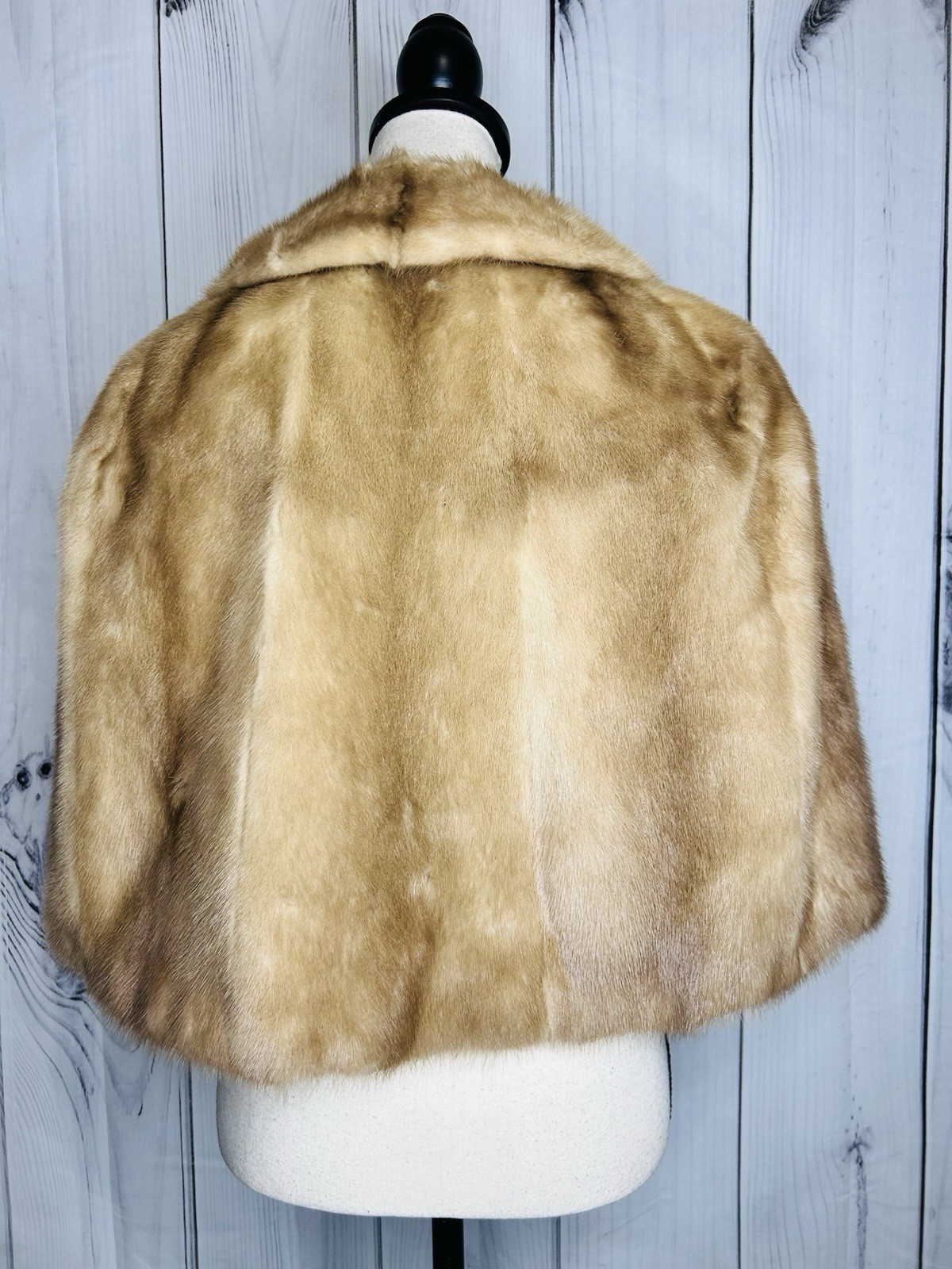 Vintage Mink Fur Cropped Cape Coat Jacket Honey Brown Style Rich’s Fur Salon