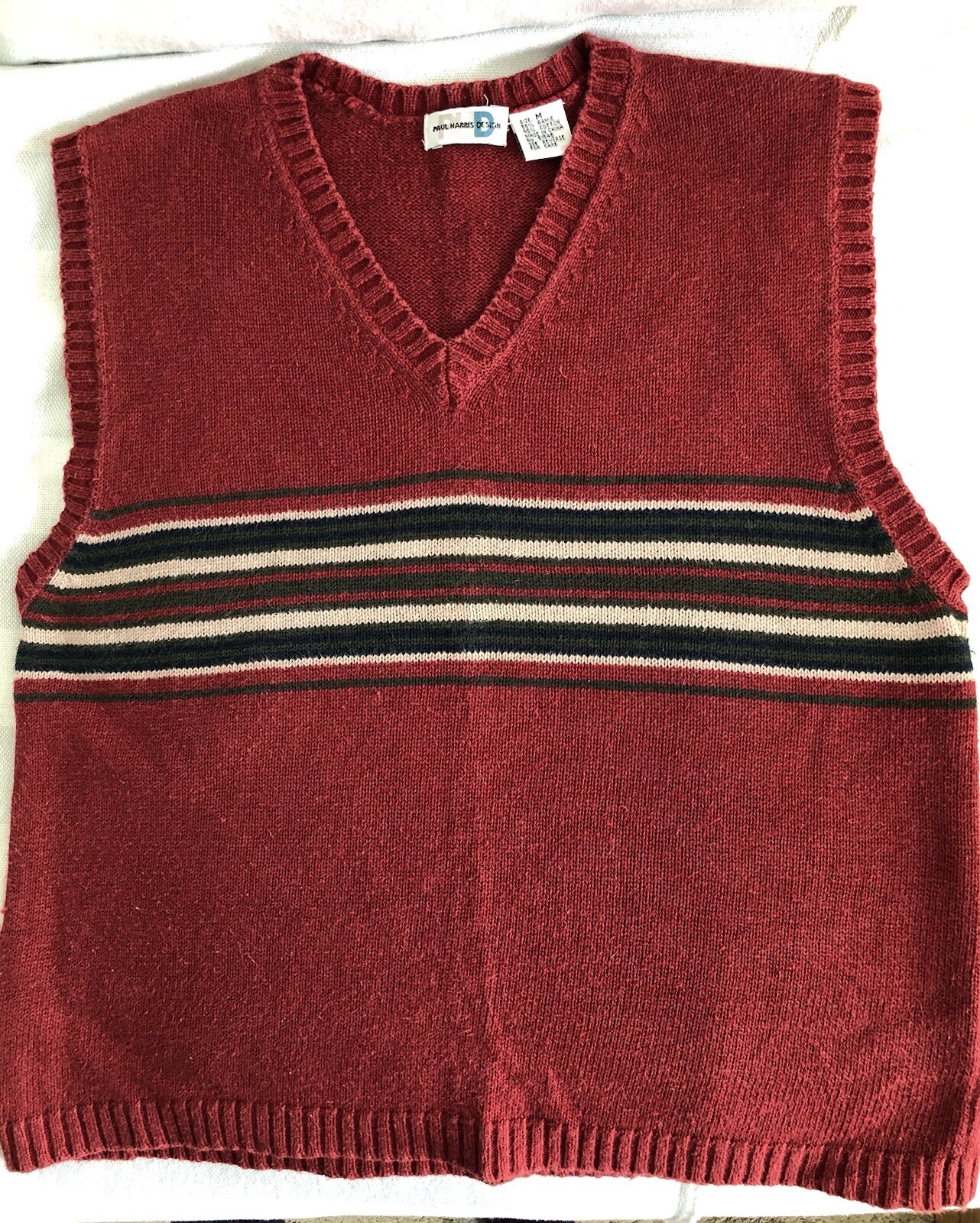 Women’s Size M Sleeveless Paul Harris Design Sweater Vest 21” Long 18” Chest VTG