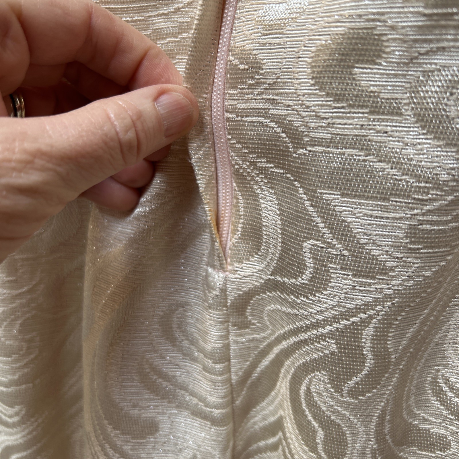 Vintage Cachet By Bari Protas Ivory 2 Piece Brocade Wedding / party Dress
