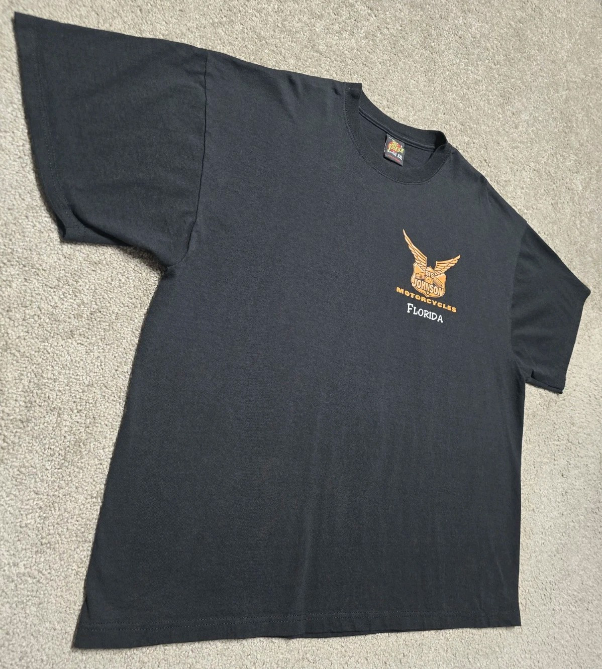 Vintage 90’s Big Johnson Punk Motorcycle T-Shirt Double Sided Size 2XL