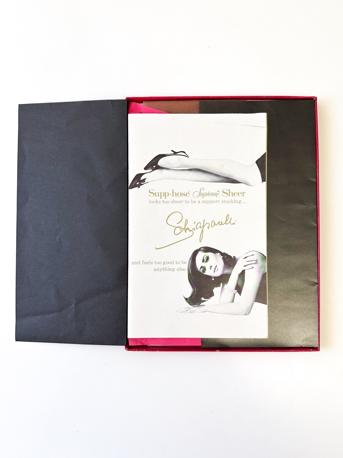 1 PR VINTAGE SCHIAPARELLI NYLON STOCKINGS SZ – 9 1/2 10 Honey Blossom Medium