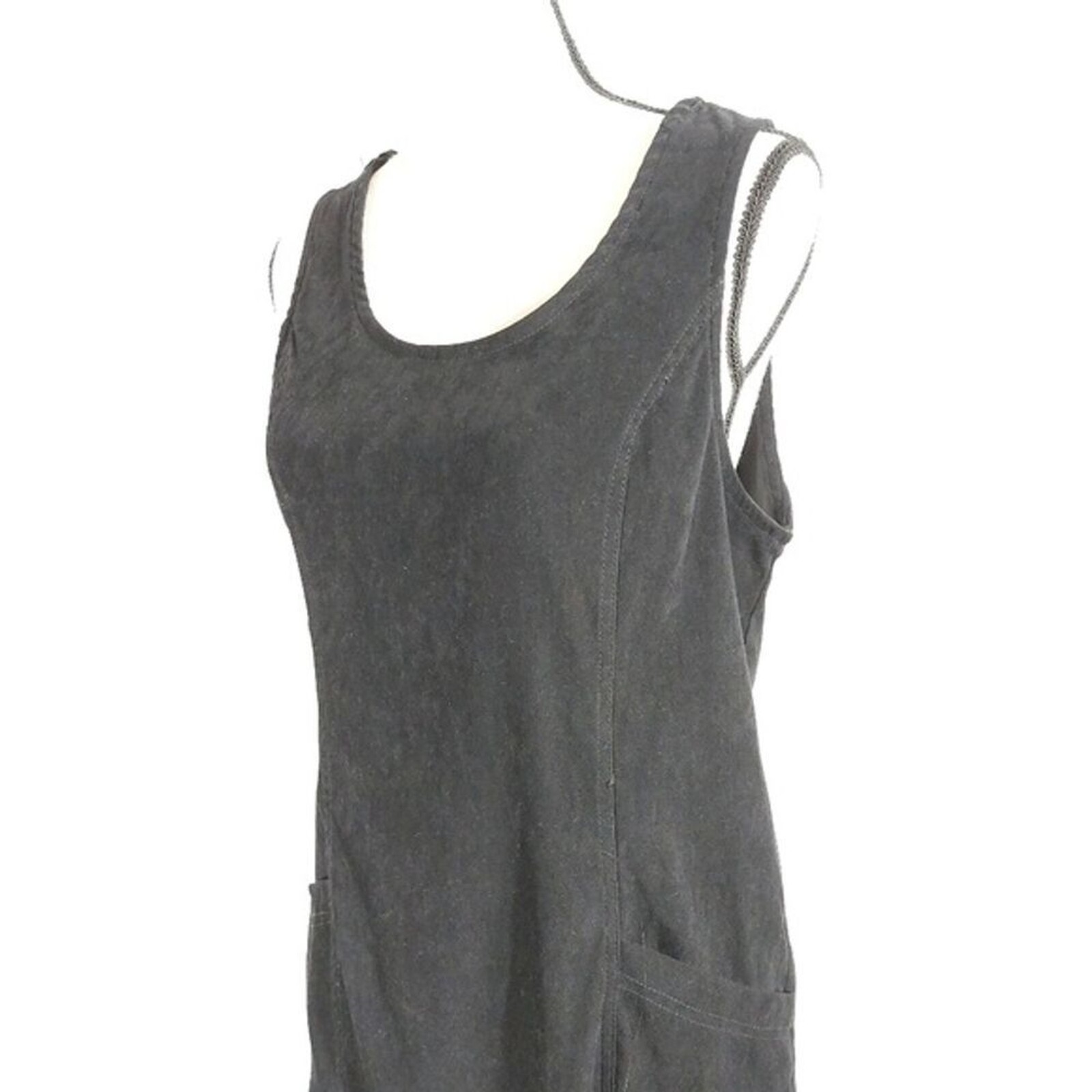 Dressing Clio Black Black Faux Suede Midi Maxi Sleeveless Dress Size M