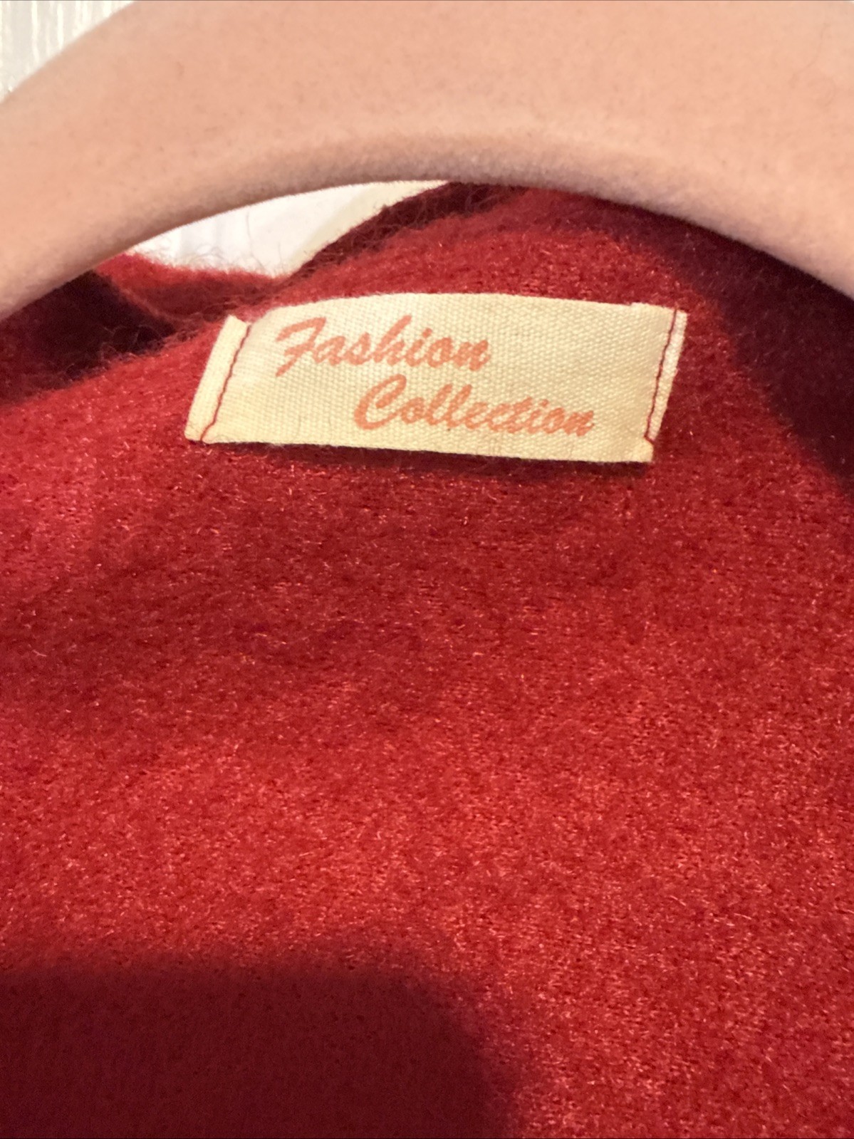 Cranberry Red Bouclé Cardigan Luxury Faux Fur Bouclé Cape Cotton Wool Blend OS