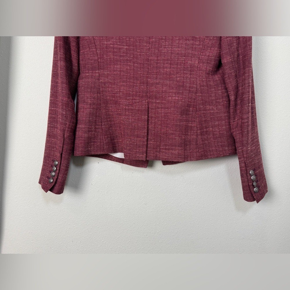 NWT Veronica Beard Wool Blend Farley Dickey Jacket Currant Burgundy Size 2