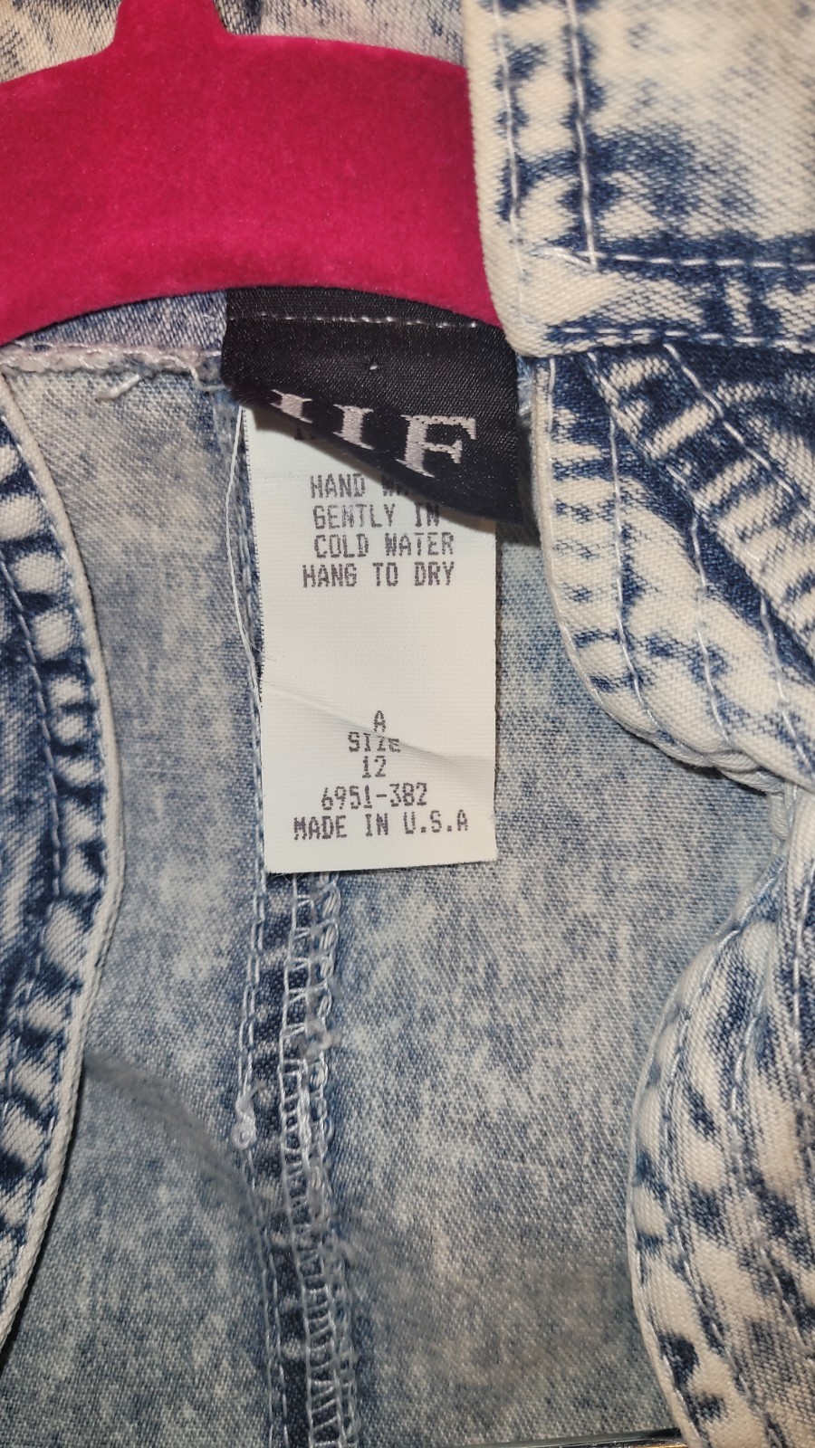 Vintage 80’s IIF Studded Acid Washed Denim Jumpsuit Sz 12