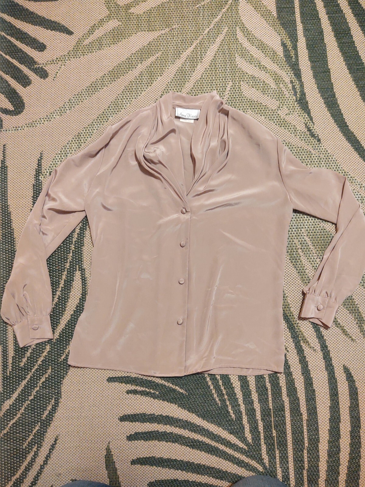Vintage 80’s 90’s Anna Kriste Silky Womans Blouse SZ 8 Made in USA