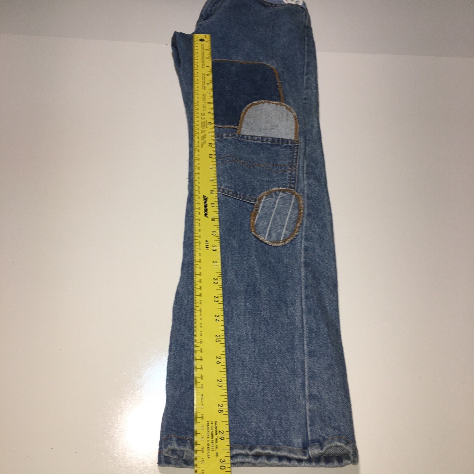 Vtg L.E.I Riding Wear Made in USA Jeans Patchwork Size 3 24×31 High Waist Mom