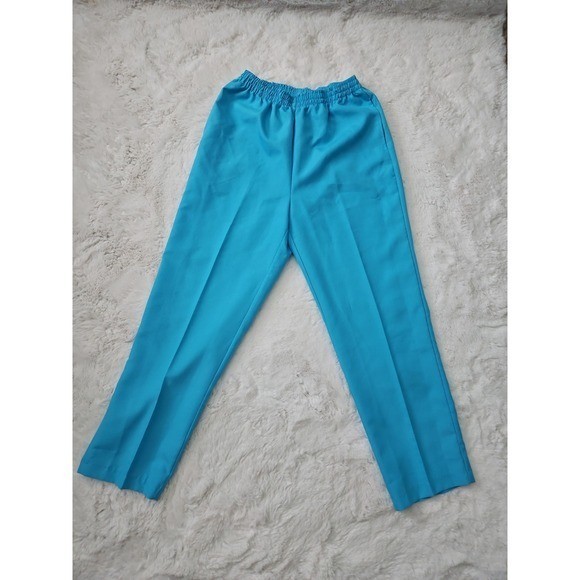Salon Studio Vintage 3pc Pant Set Medium Turquoise Floral Burnout Shirt Tank