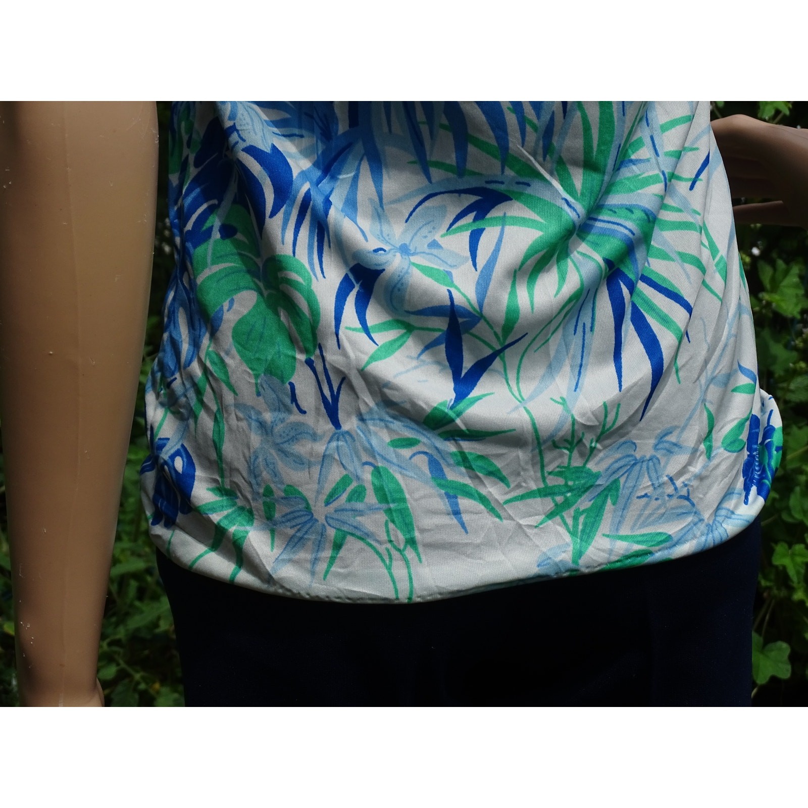 Vintage 70s Jayson Classics Bamboo Botanical Print Shirt Womens Medium Hawaiian